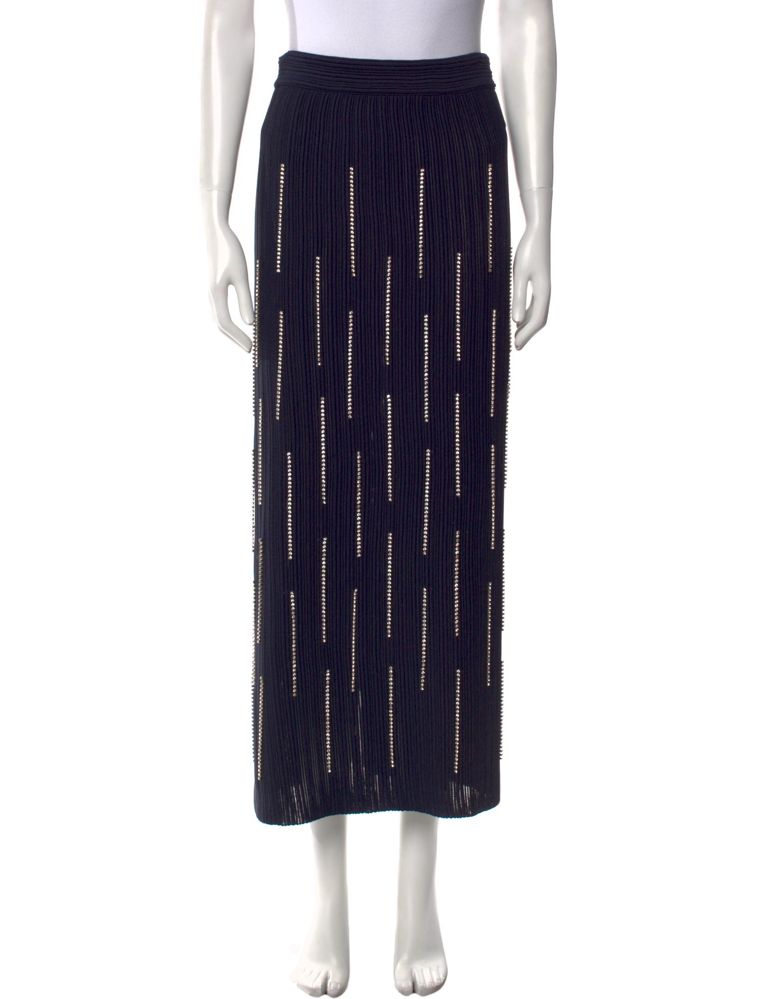 St. John Striped Midi Length Skirt