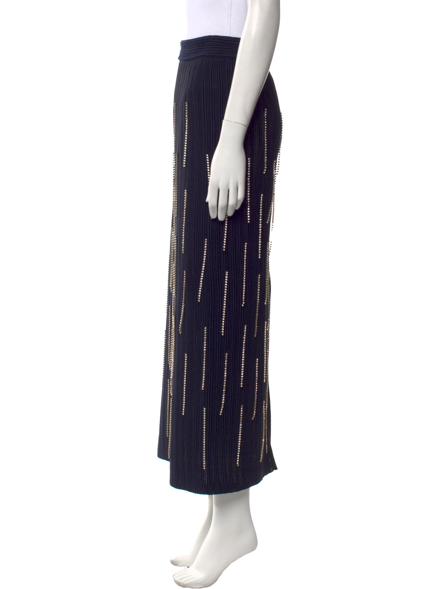 St. John Striped Midi Length Skirt