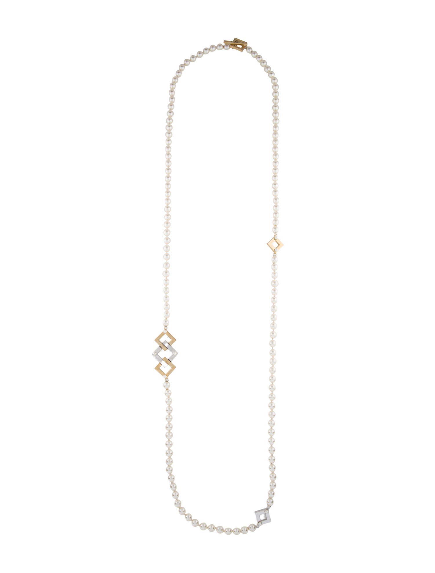 St. John Faux Pearl Station Necklace