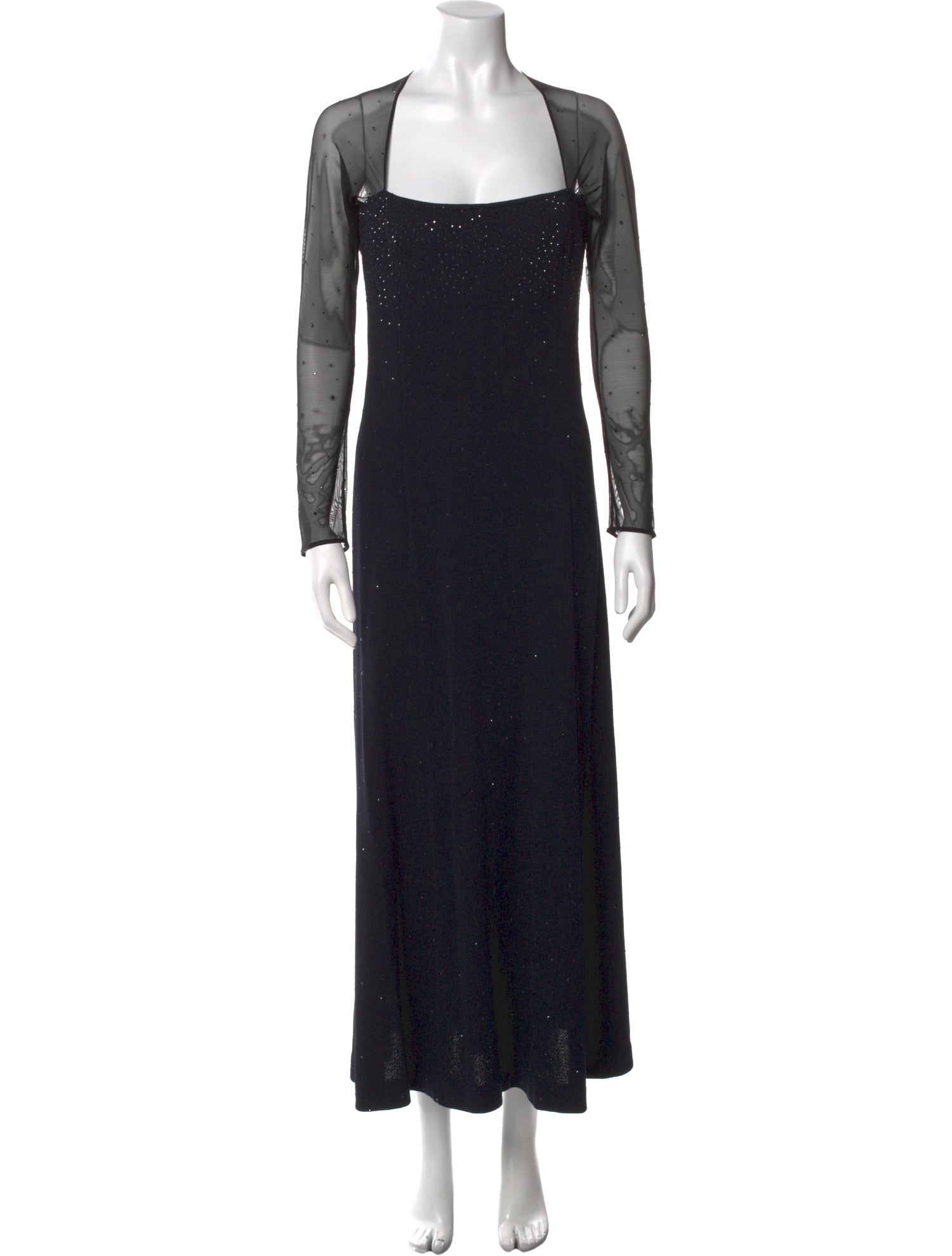 St. John Square Neckline Long Dress