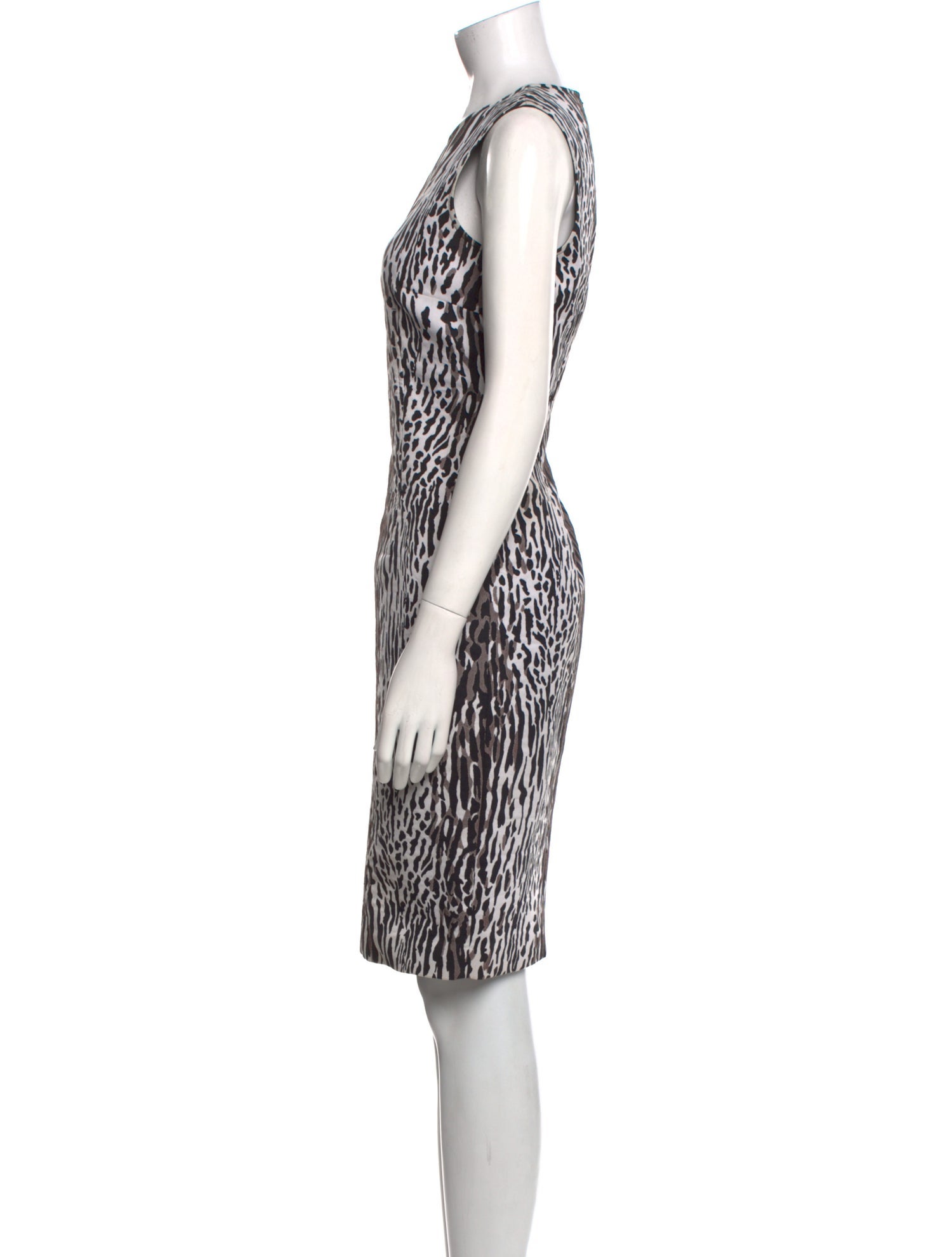 St. John Animal Print Knee-Length Dress