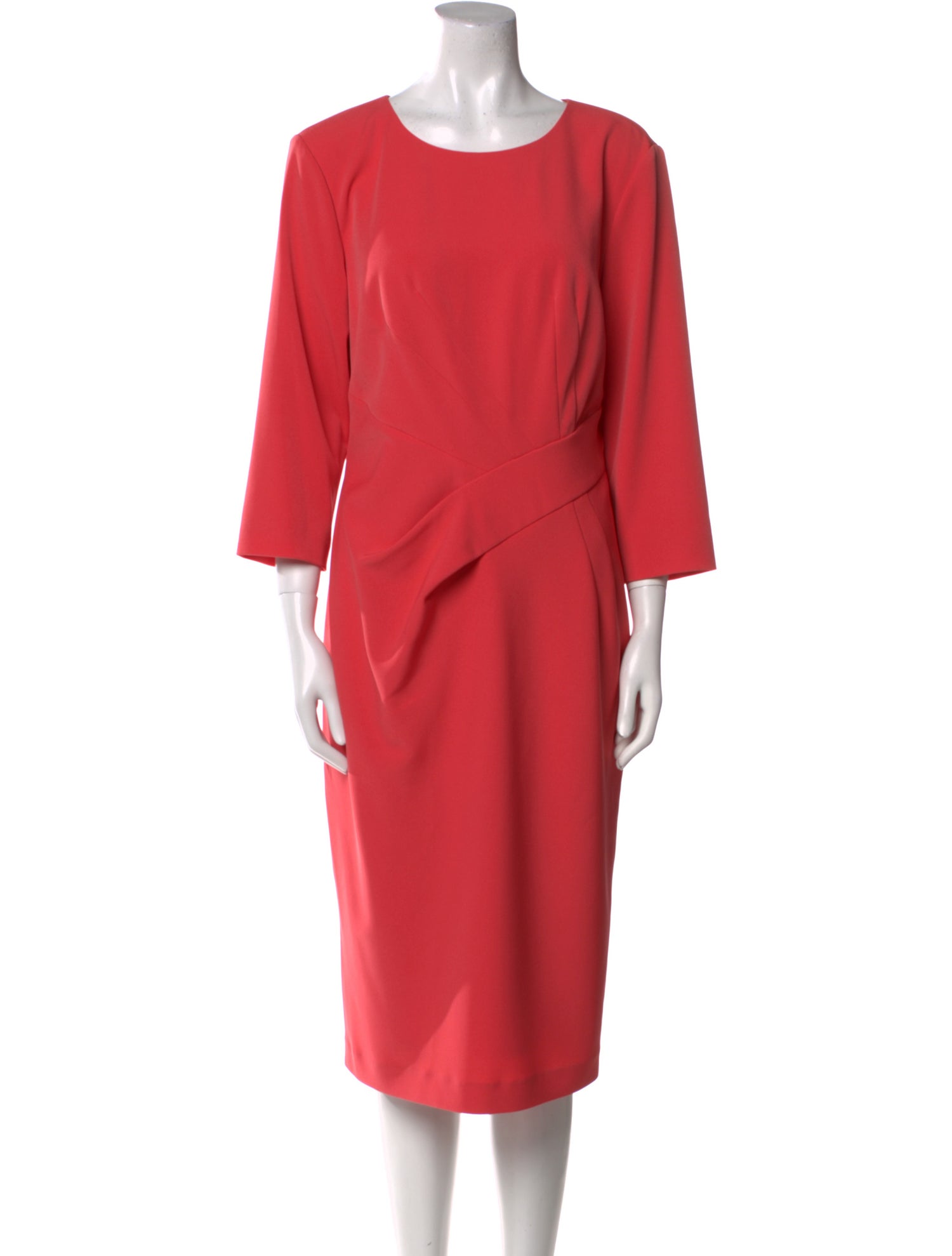 St. John Bateau Neckline Midi Length Dress