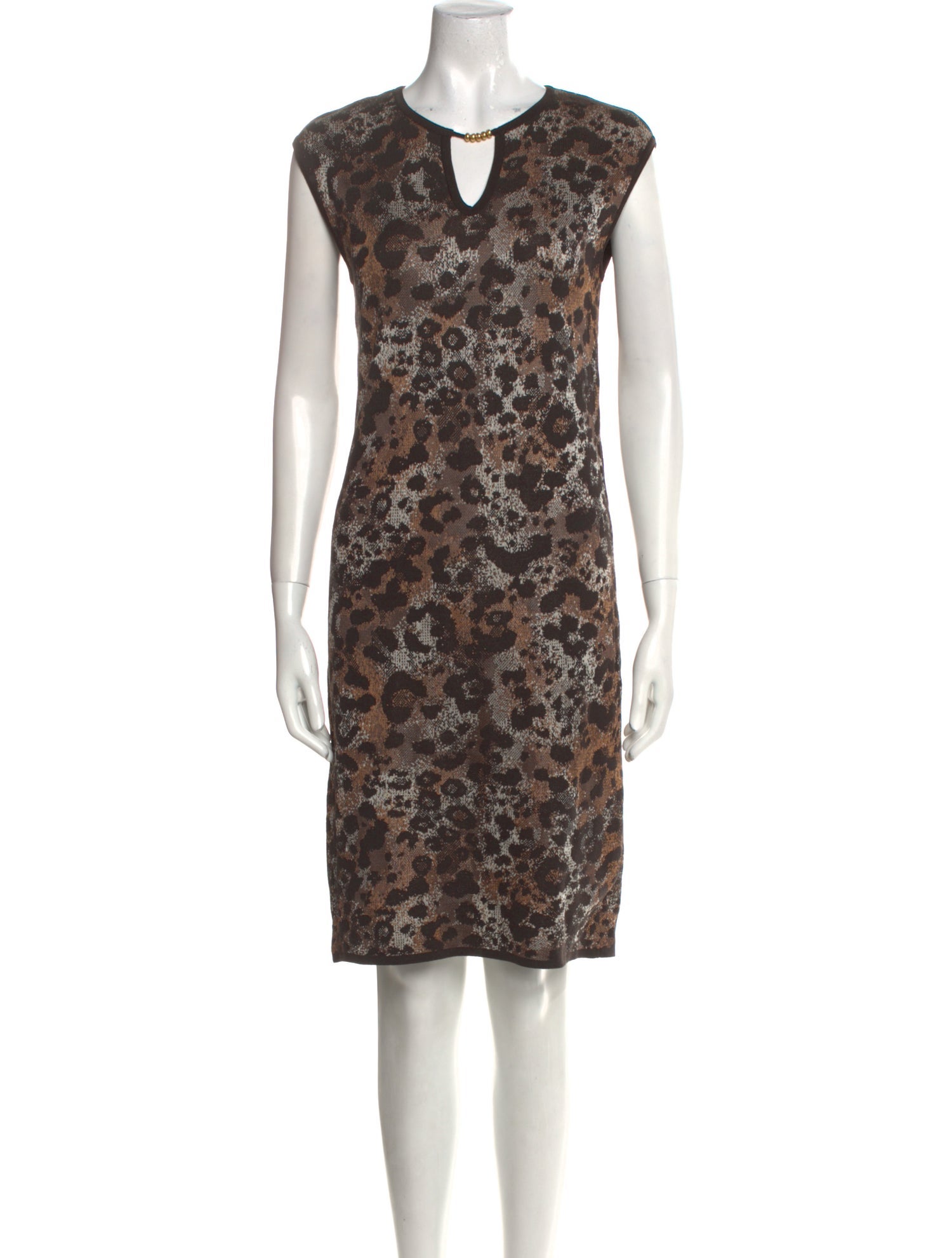 St. John Animal Print Knee-Length Dress