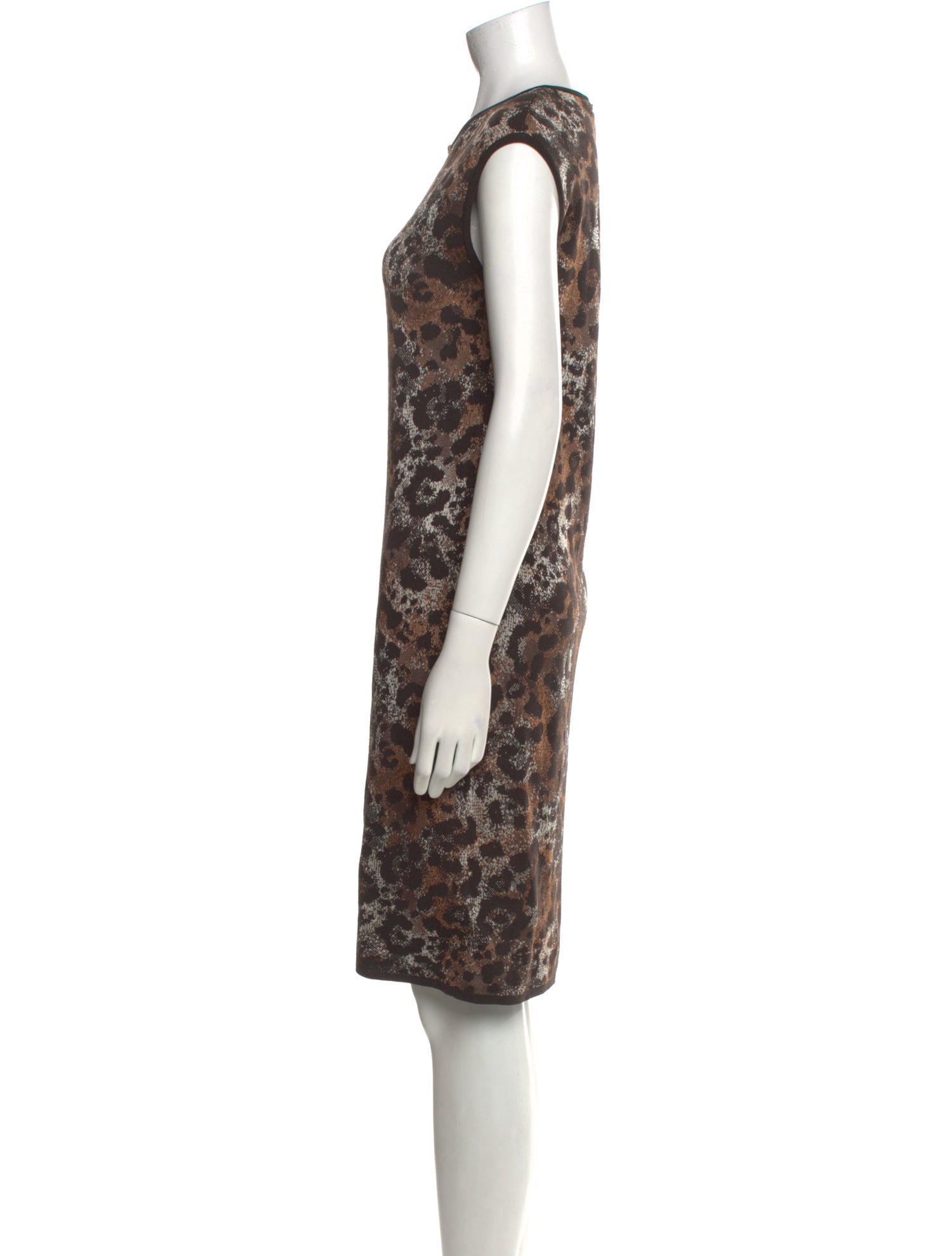St. John Animal Print Knee-Length Dress