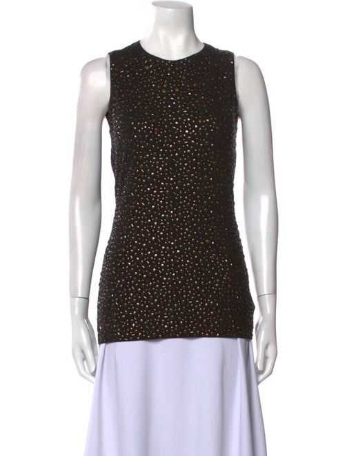 St. John Printed Crew Neck Top