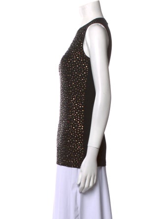 St. John Printed Crew Neck Top