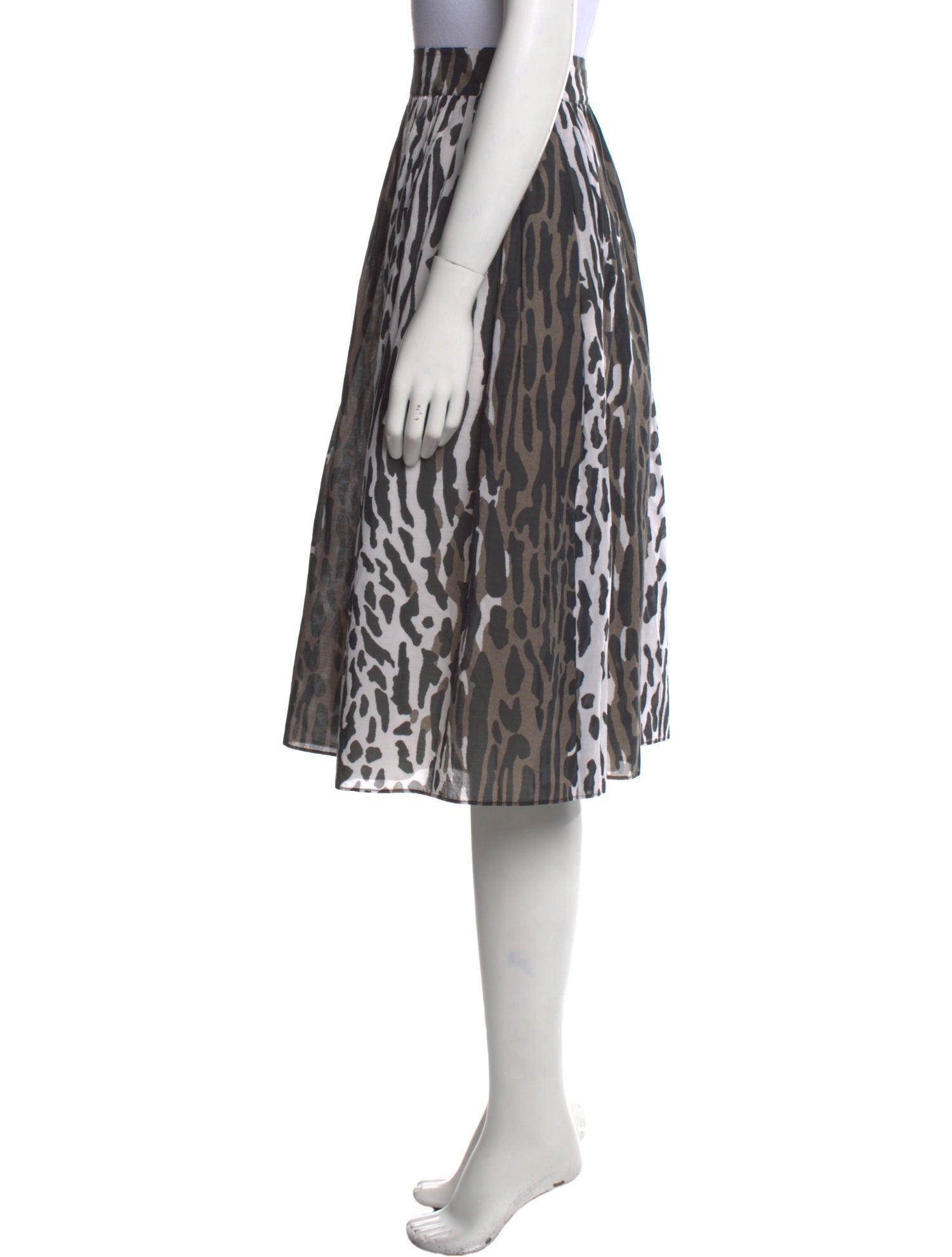 St. John Animal Print Knee-Length Skirt