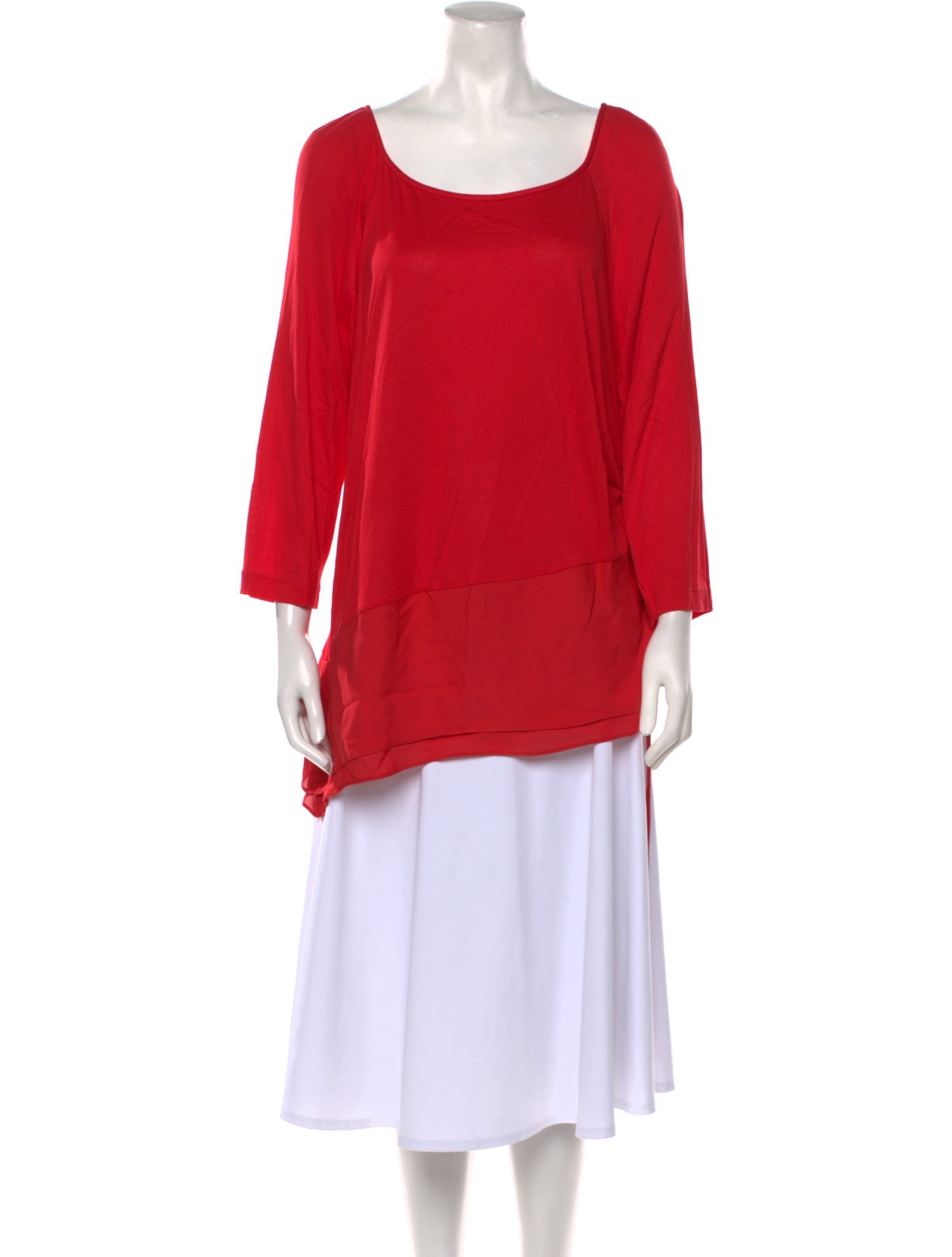 St. John Scoop Neck Three-Quarter Sleeve Tunic