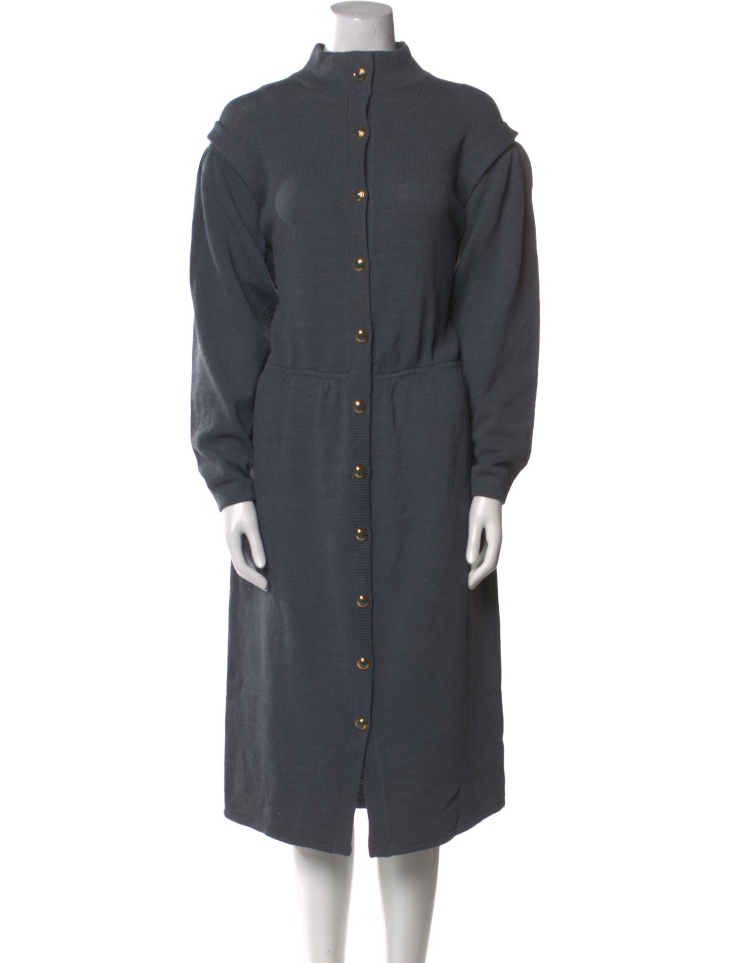 St. John Mock Neck Midi Length Dress