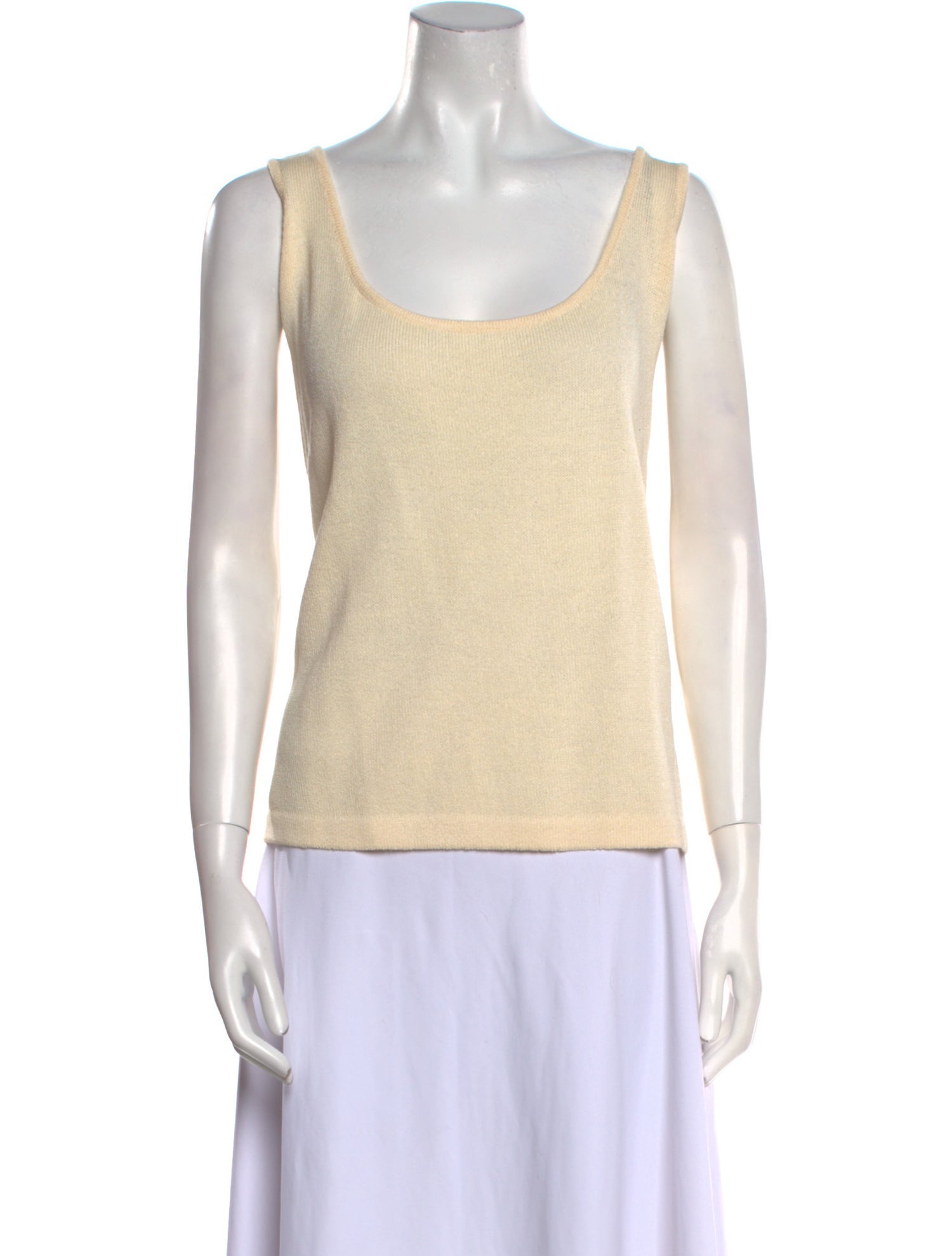 St. John Scoop Neck Sleeveless Top