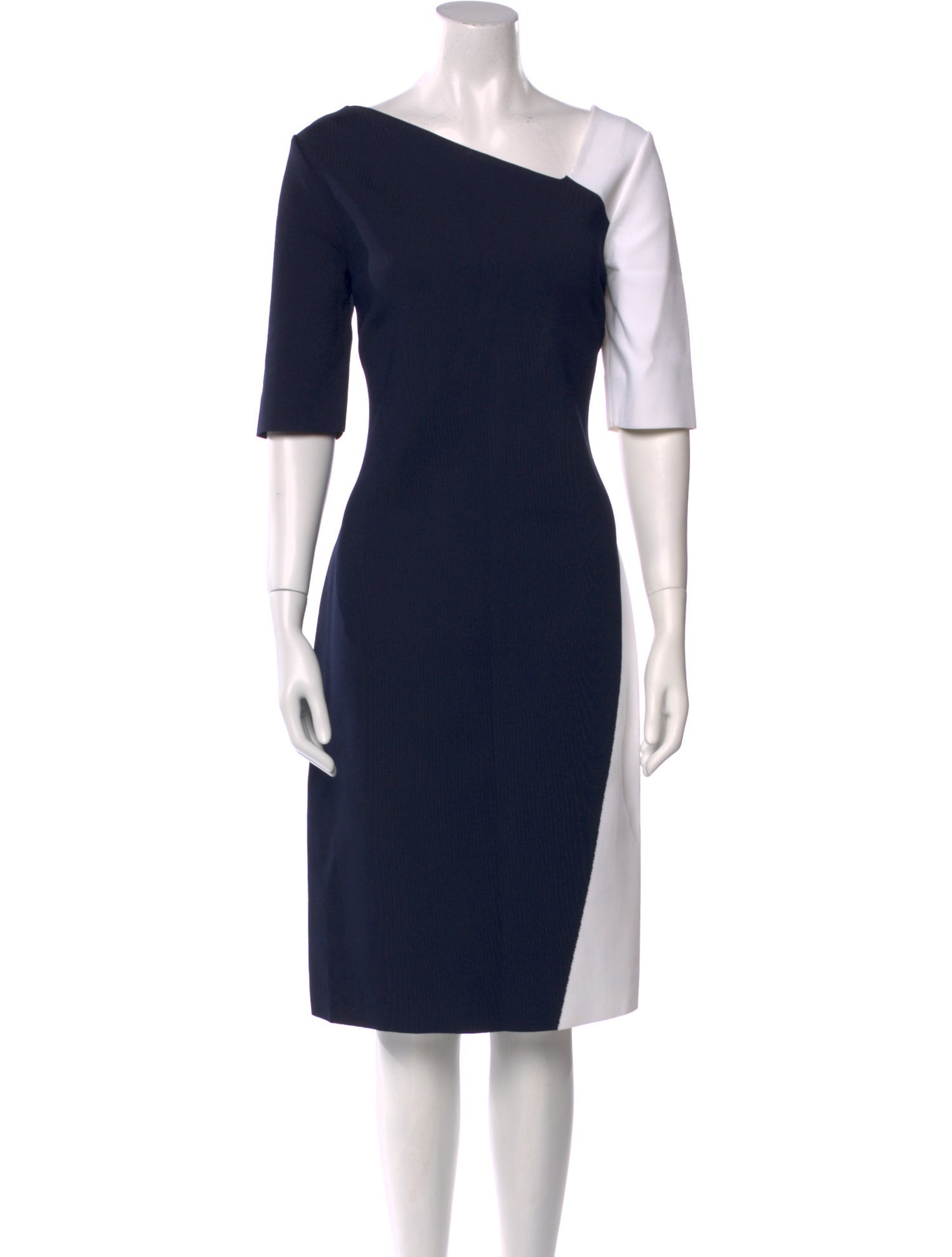 St. John One-Shoulder Knee-Length Dress