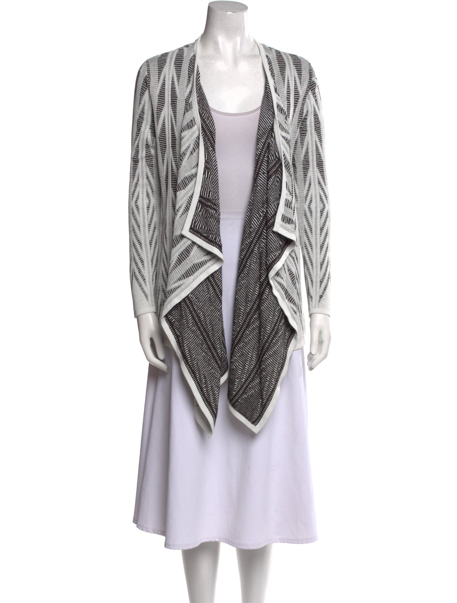 St. John Printed Open Front Sweater