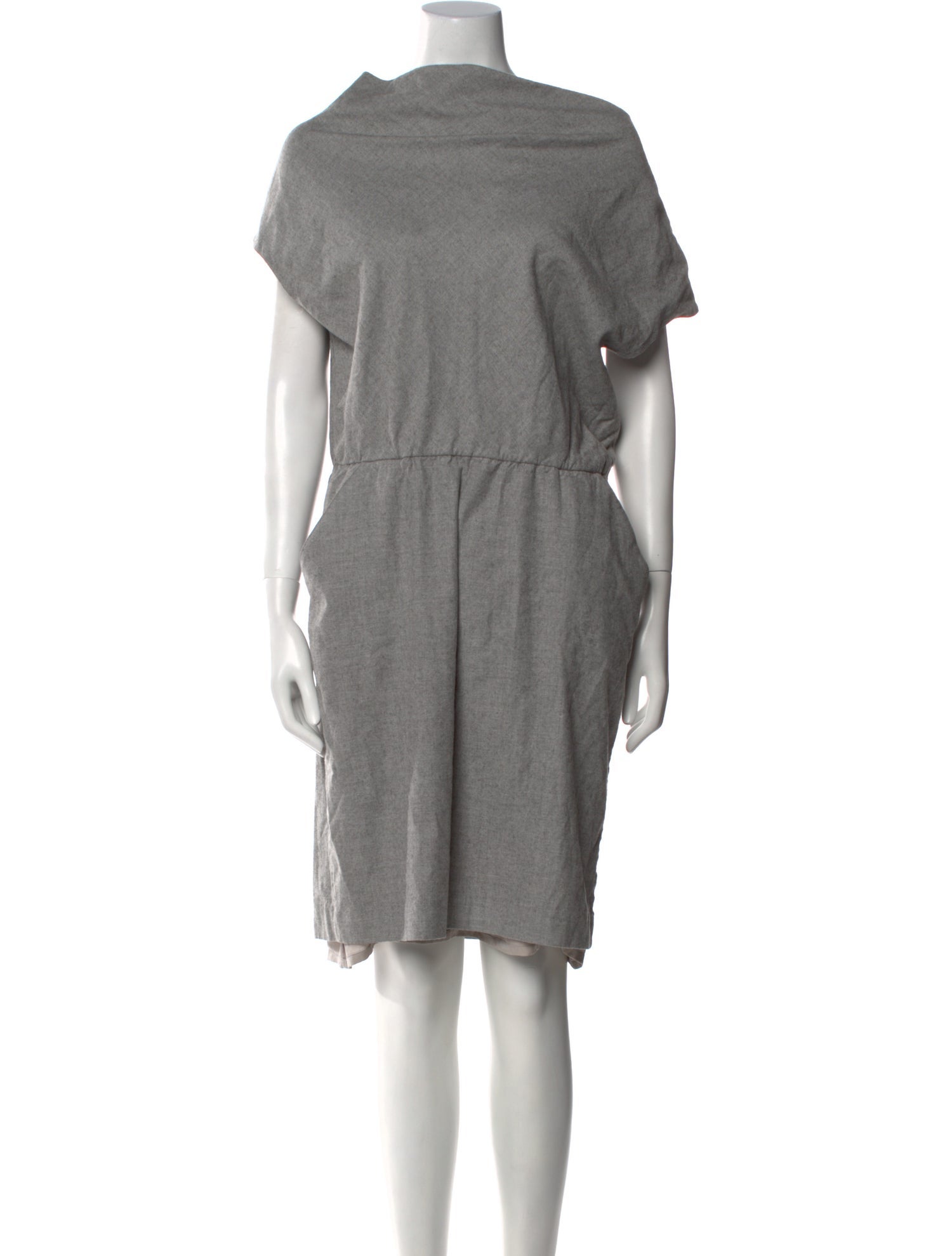 St. John Mock Neck Knee-Length Dress