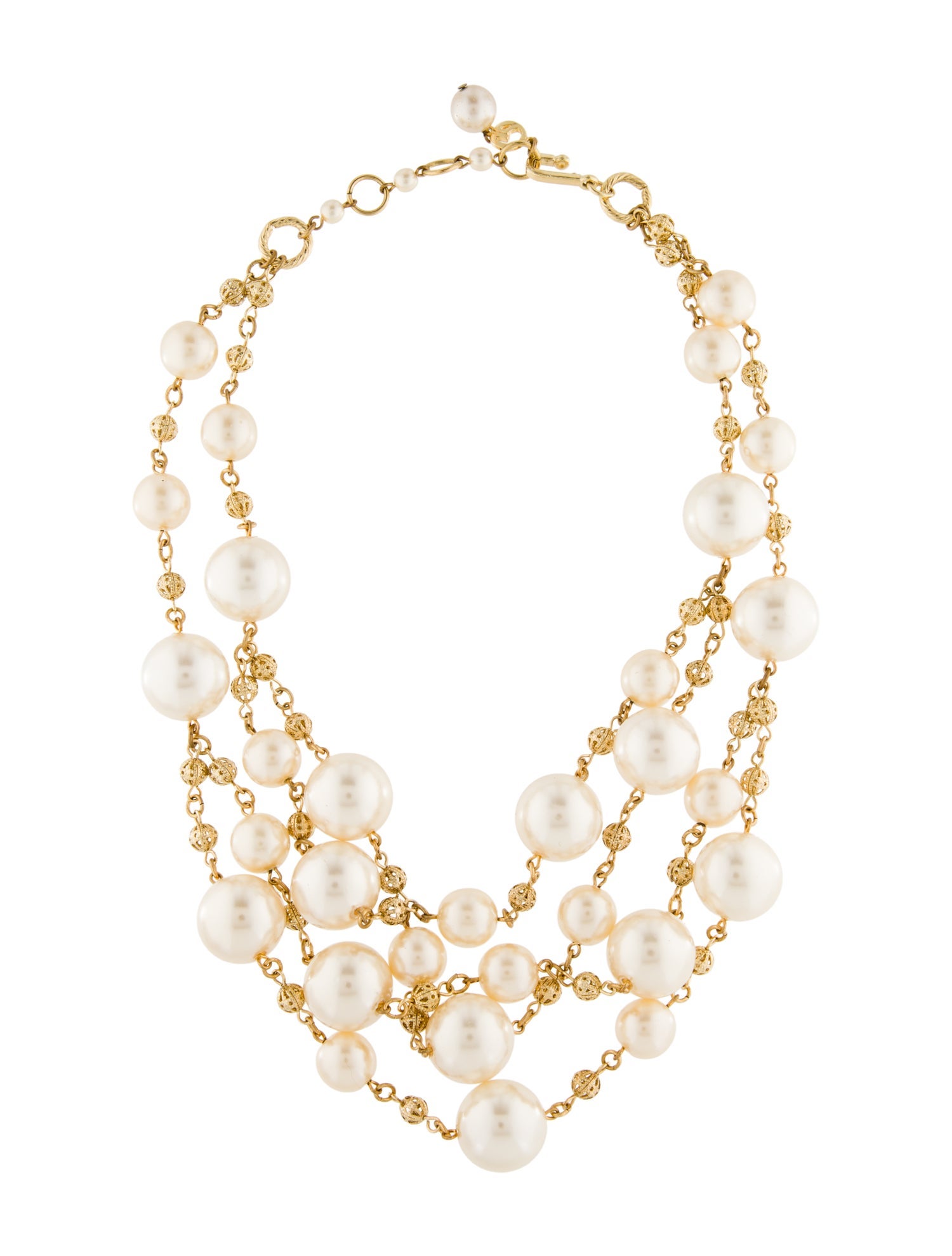 St. John Faux Pearl Multistrand Necklace