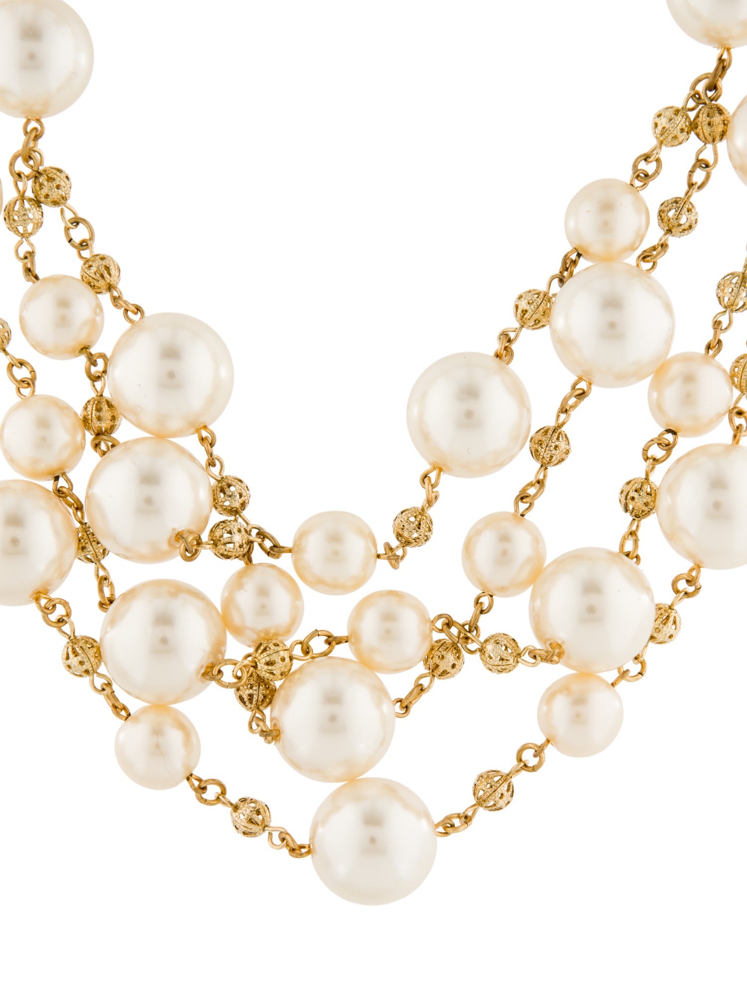 St. John Faux Pearl Multistrand Necklace
