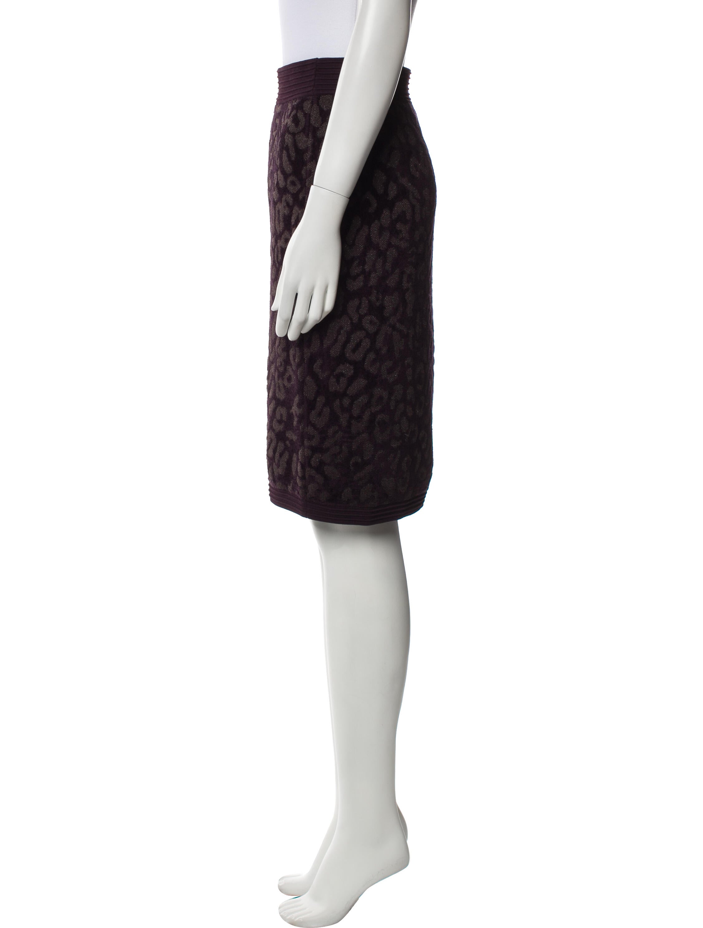 St. John Animal Print Knee-Length Skirt