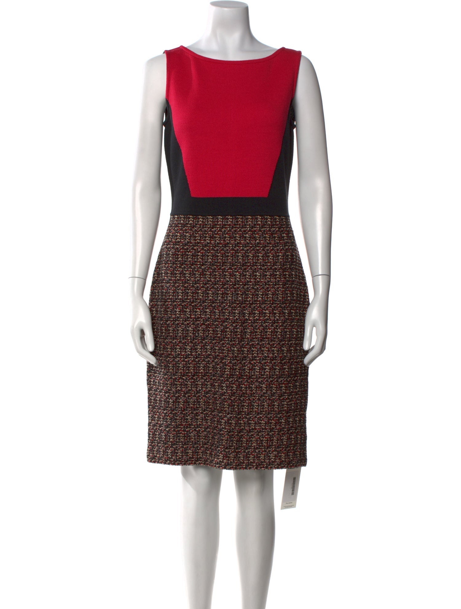 St. John Colorblock Pattern Knee-Length Dress