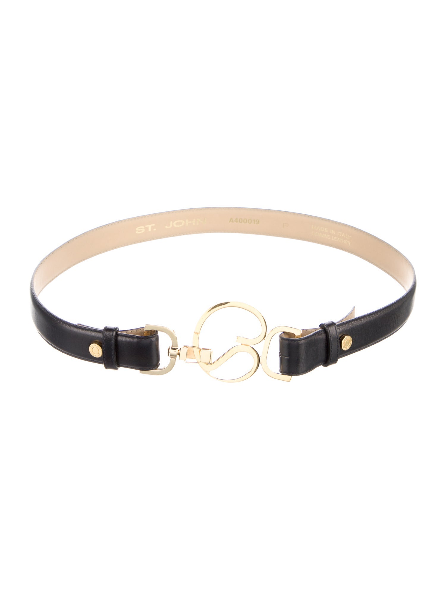 St. John Skinny Leather Waist Belt