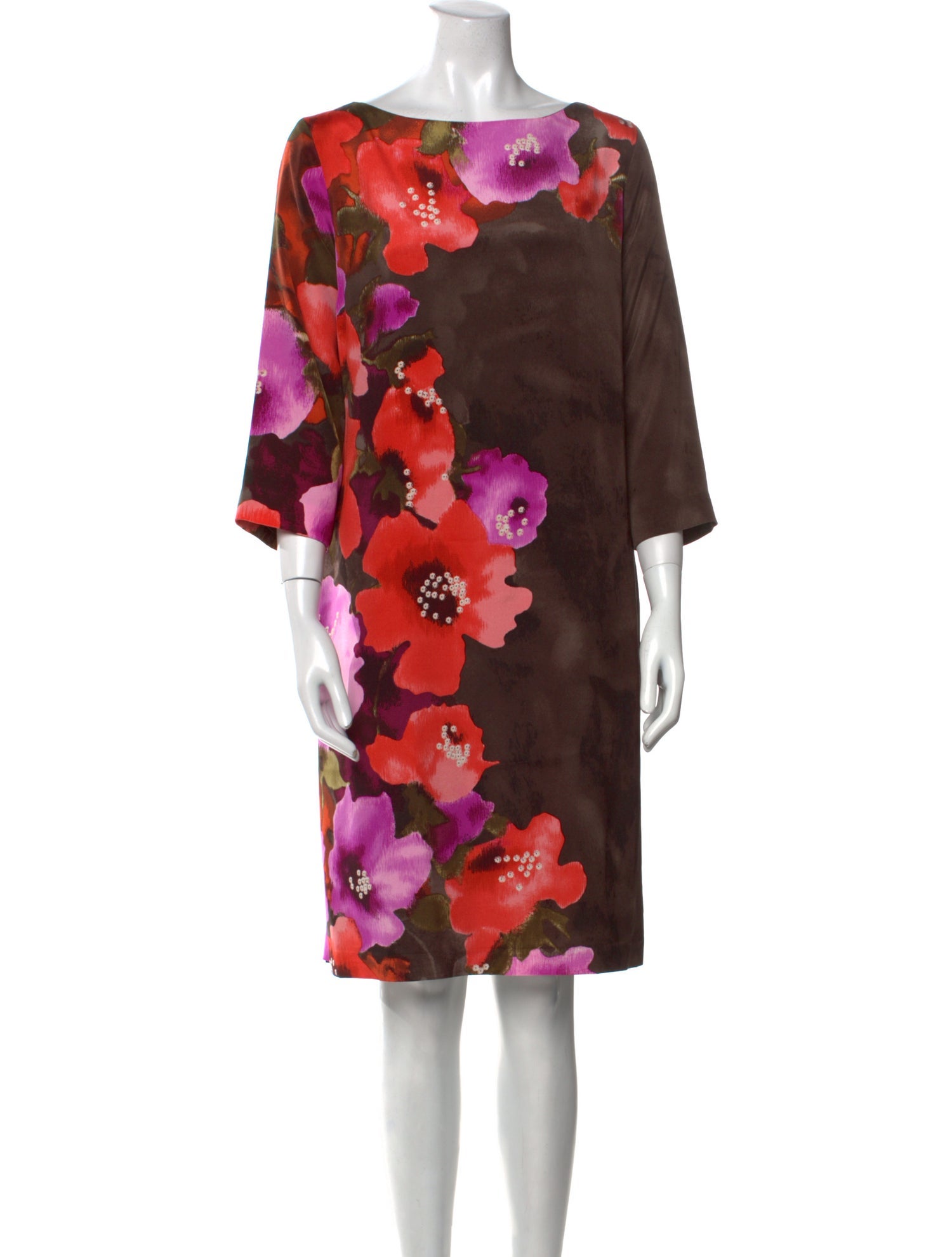 St. John Silk Knee-Length Dress