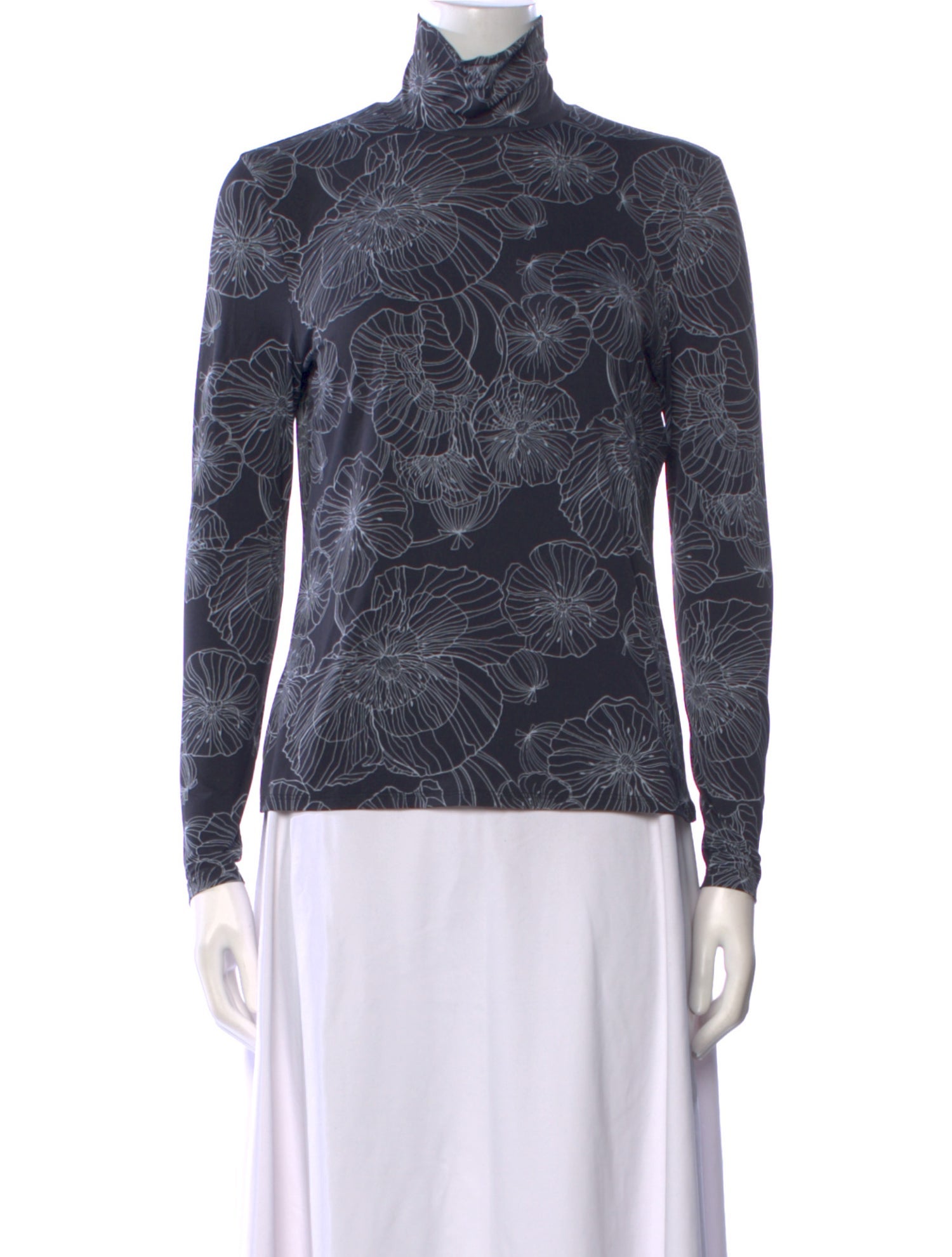 St. John Printed Turtleneck Sweatshirt