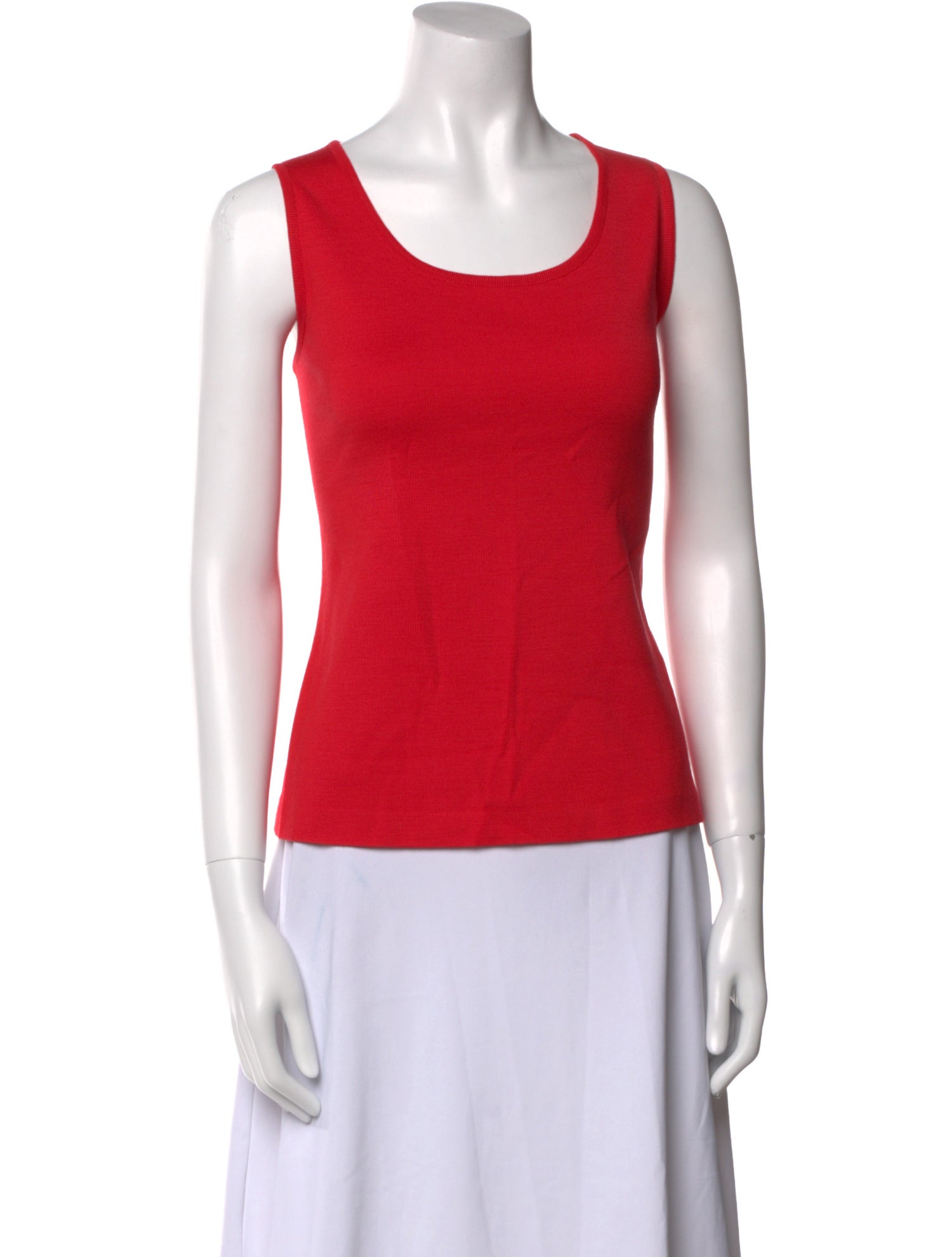 St. John Scoop Neck Sleeveless Top
