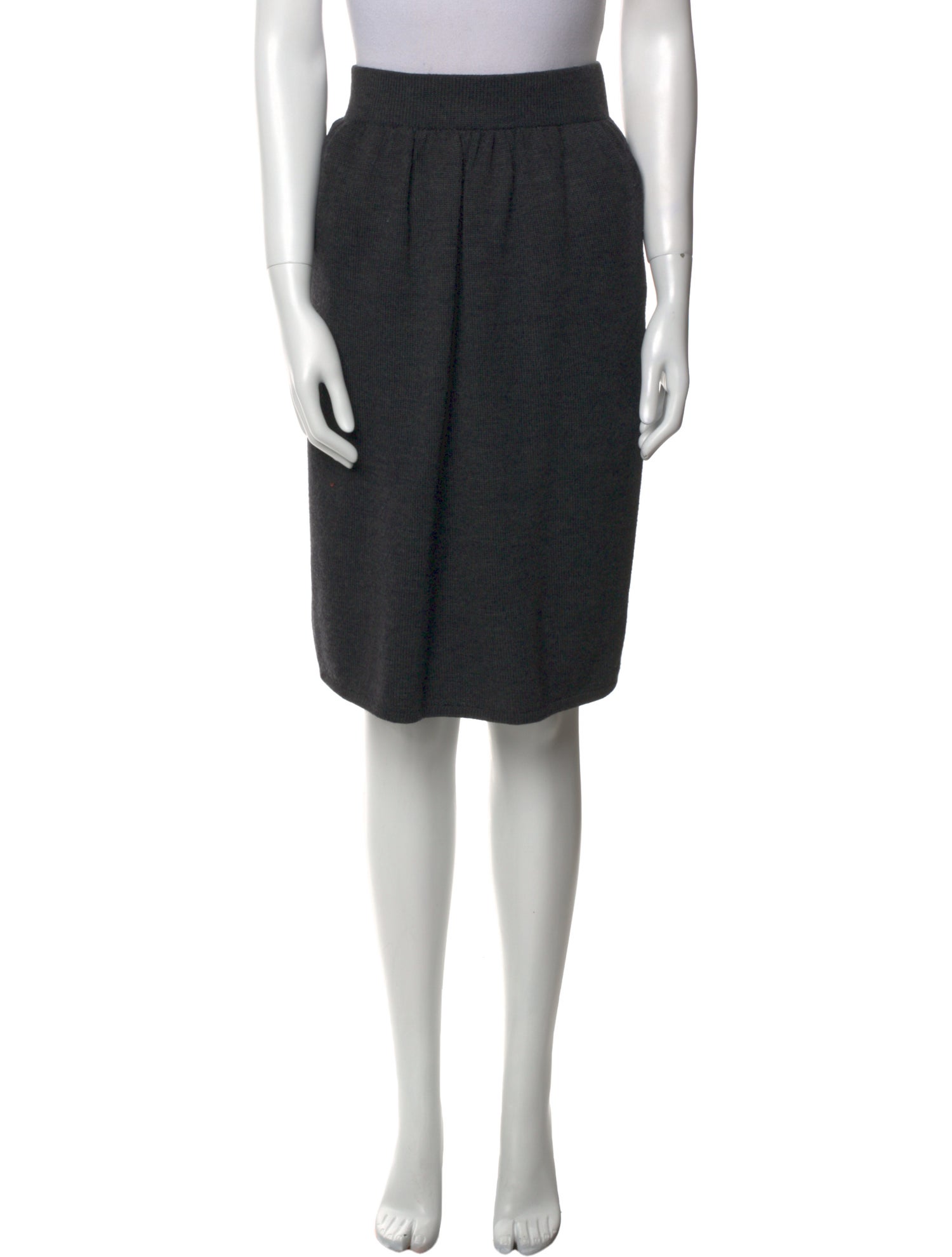 St. John Pleated Accents Knee-Length Skirt