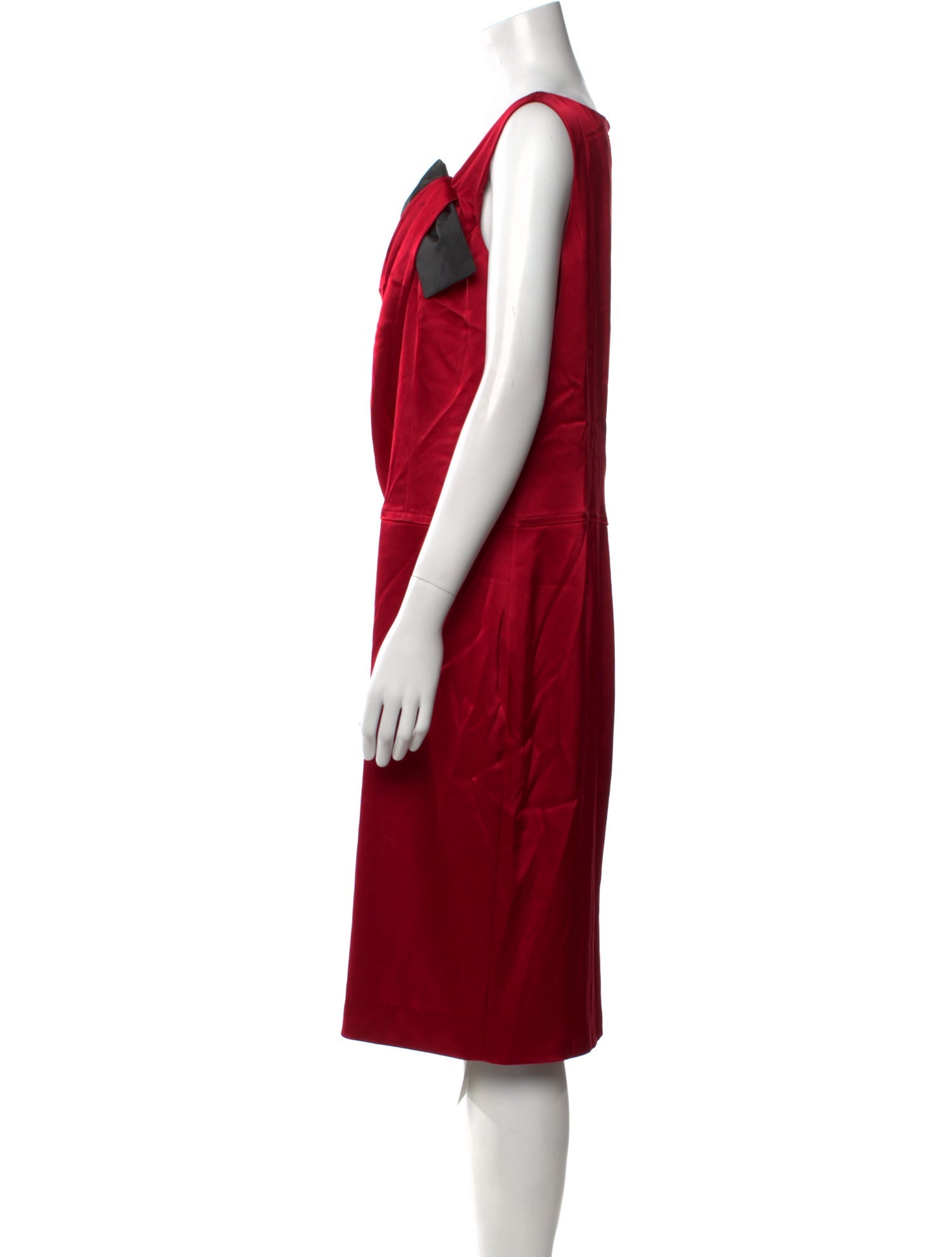 St. John Cowl Neck Knee-Length Dress