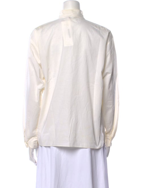 St. John Striped Long Sleeve Button-Up Top