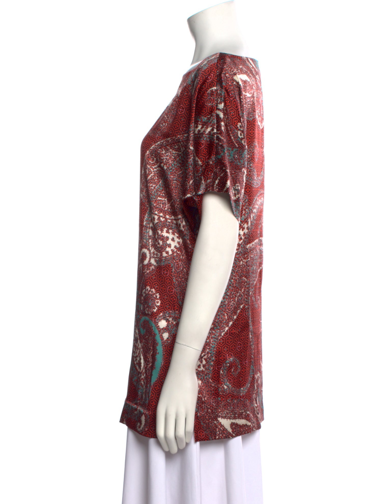 St. John Silk Paisley Print Tunic