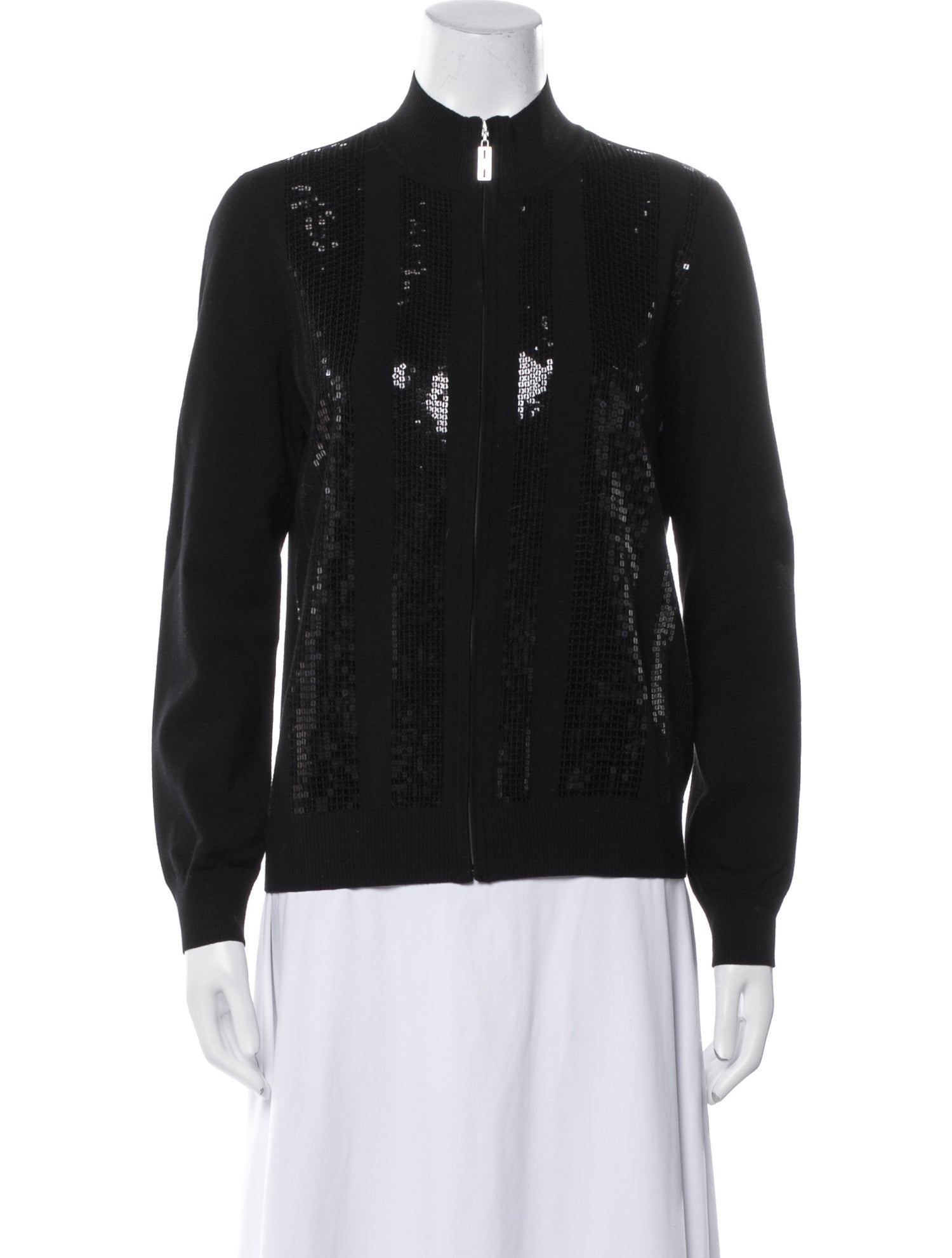 St. John Mock Neck Long Sleeve Top