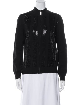 St. John Mock Neck Long Sleeve Top