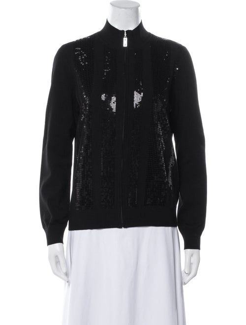 St. John Mock Neck Long Sleeve Top