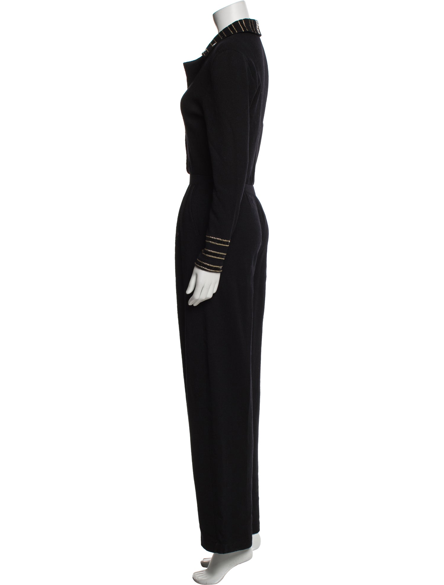 St. John Wool V-Neck Jumpsuit