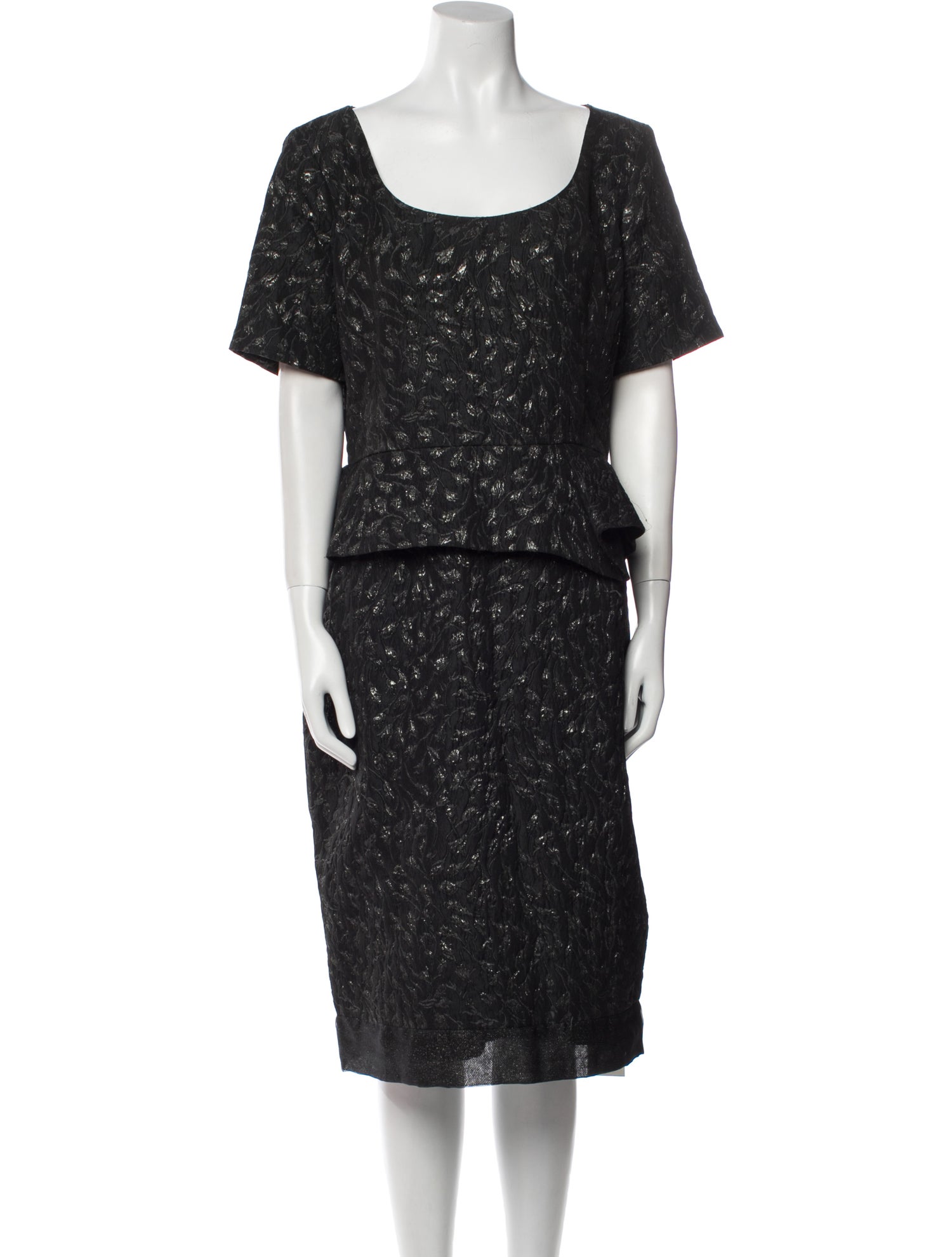 St. John Scoop Neck Midi Length Dress