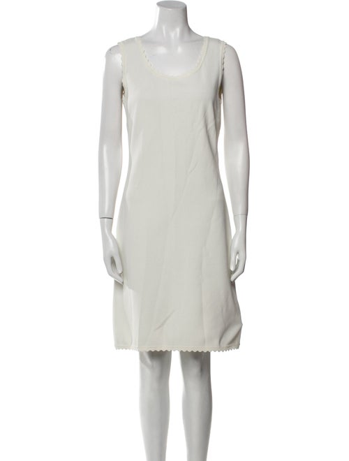 St. John Graphic Print Scalloped Accent Dress Set