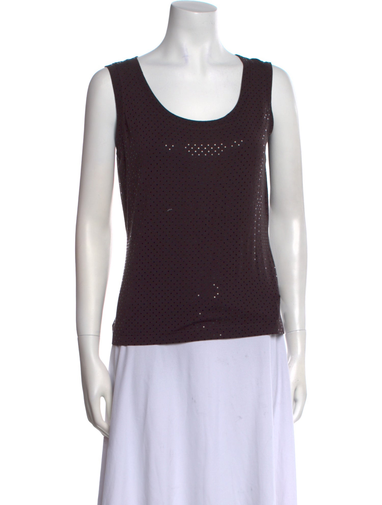 St. John Scoop Neck Sleeveless Top