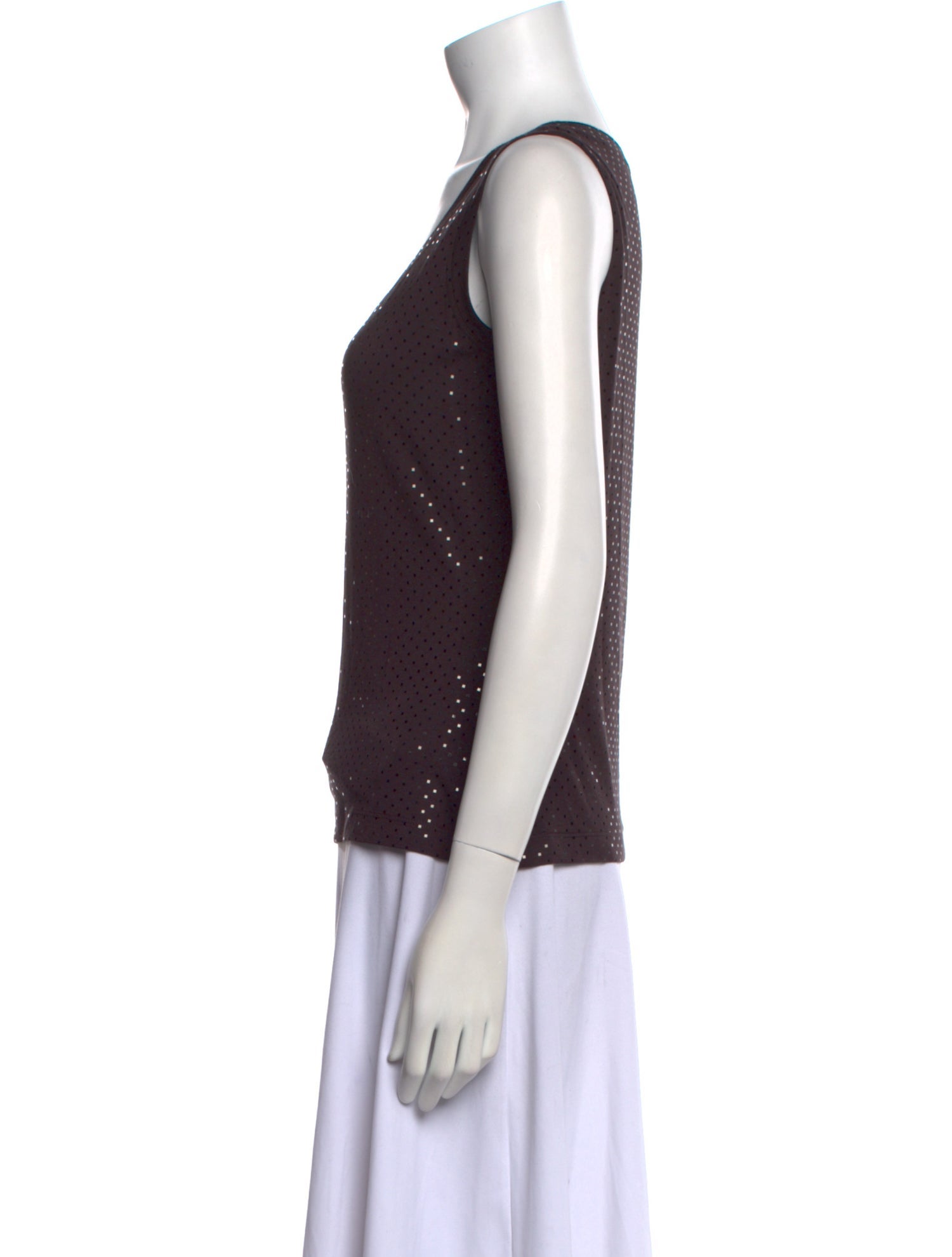 St. John Scoop Neck Sleeveless Top