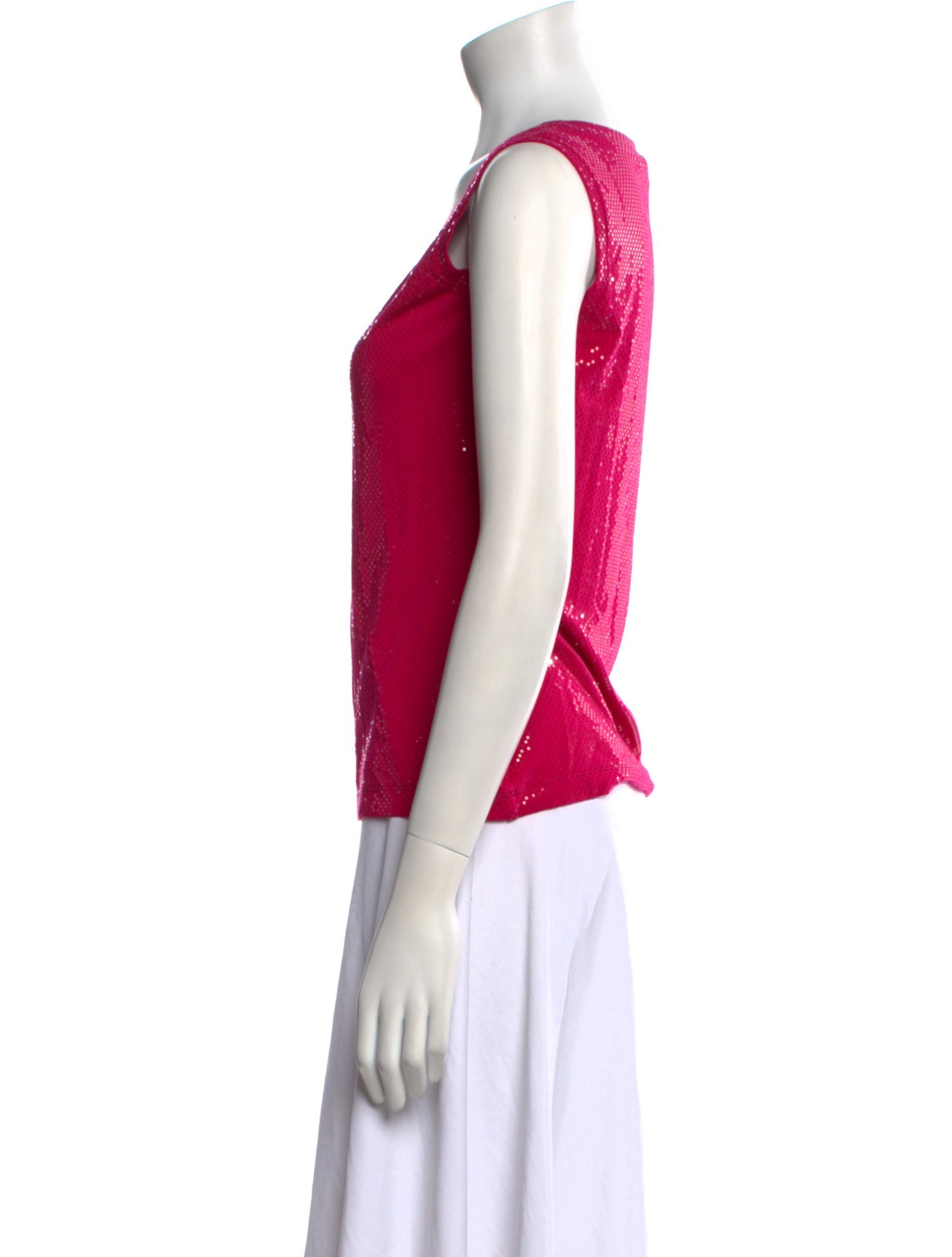 St. John Scoop Neck Sleeveless Top