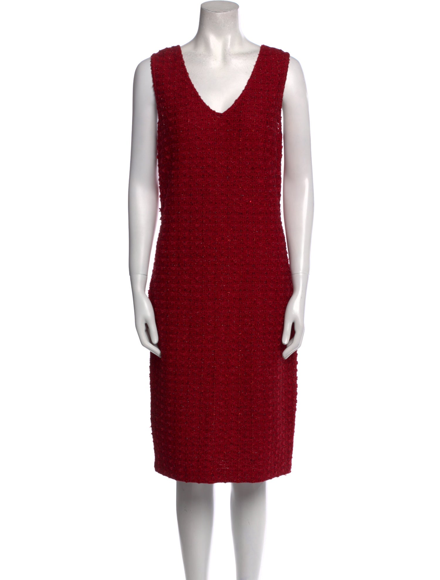 St. John V-Neck Knee-Length Dress