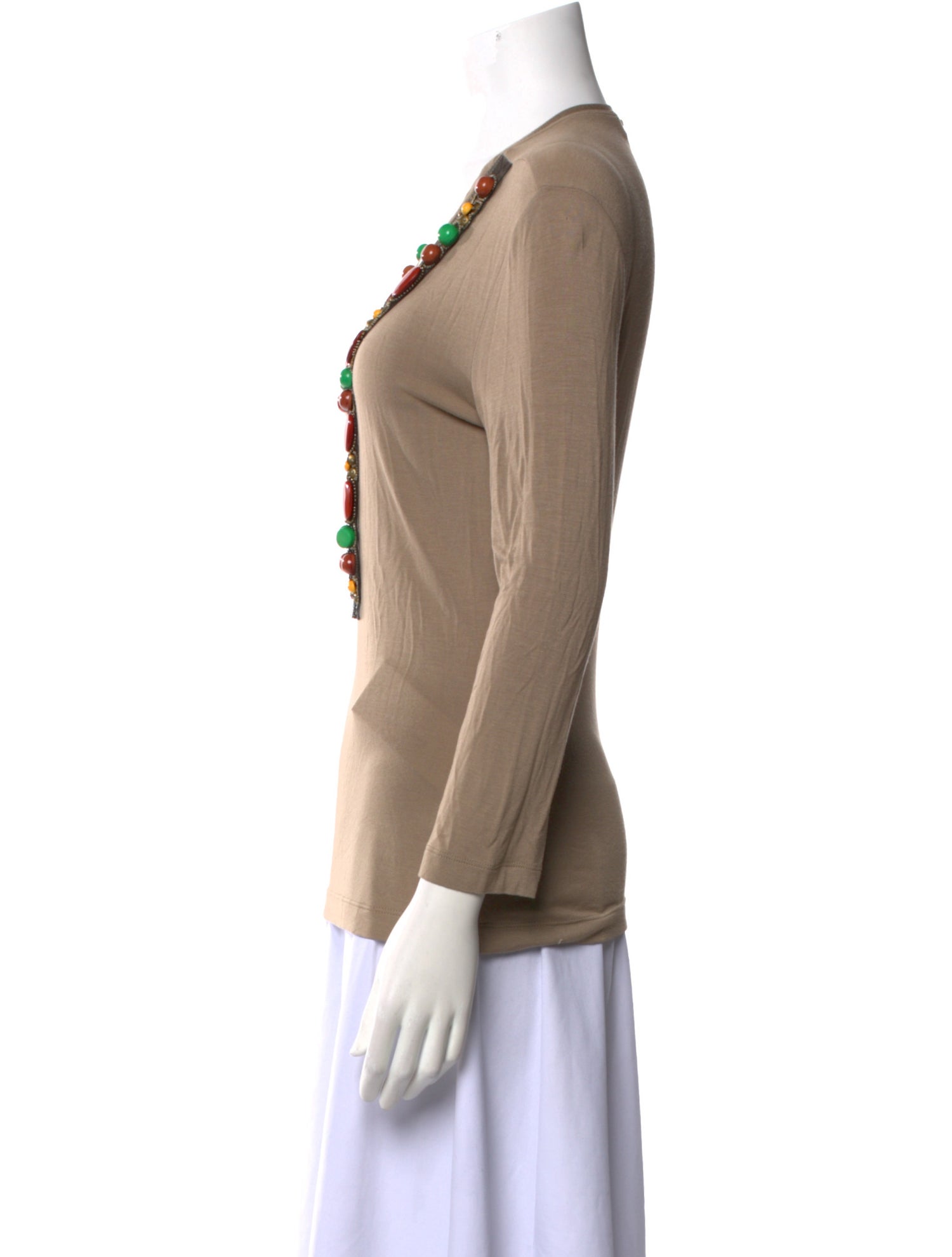 St. John V-Neck Three-Quarter Sleeve Top