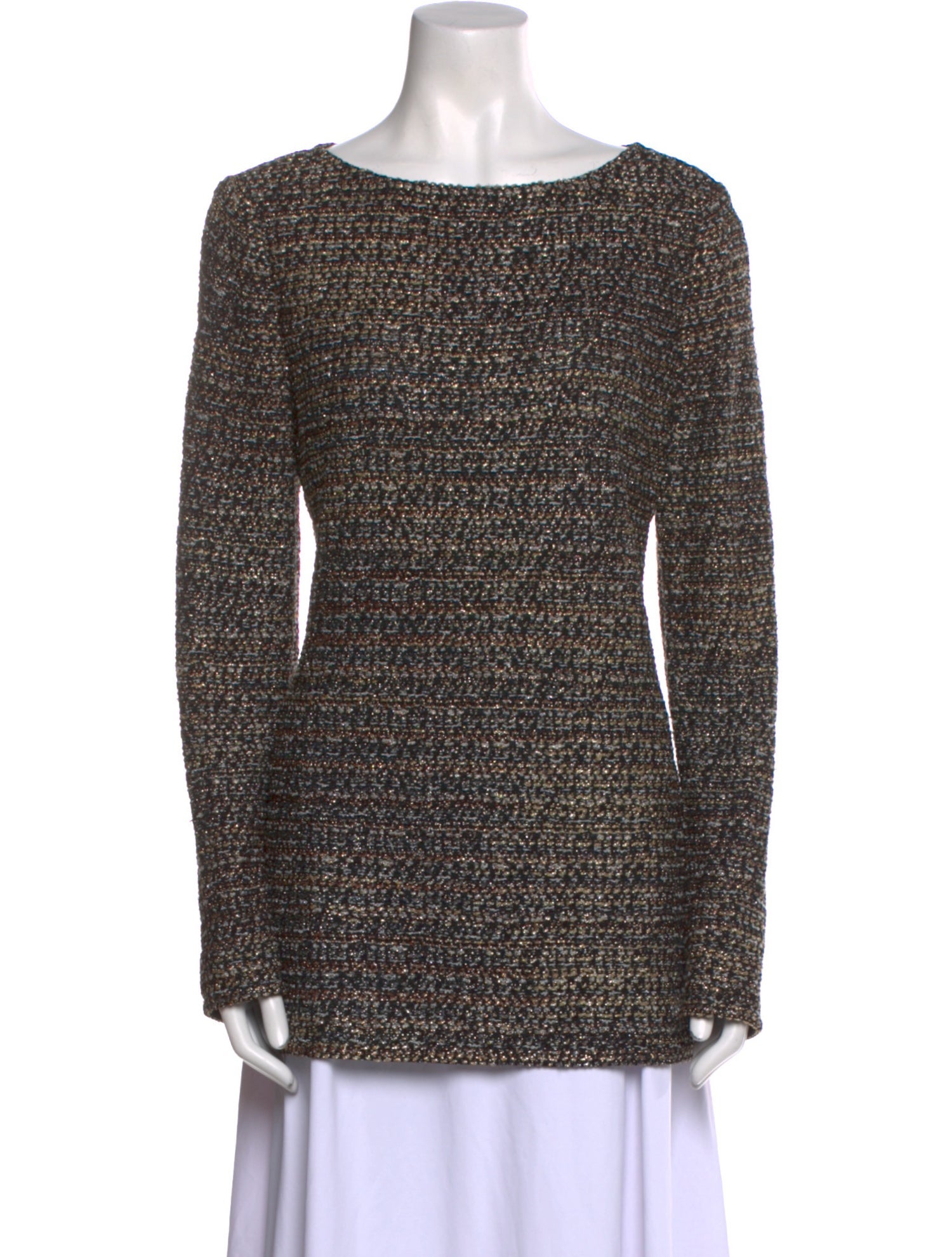 St. John Printed Bateau Neckline Tunic