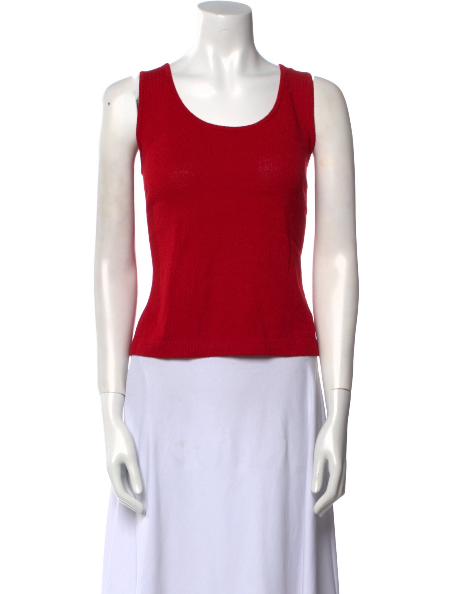 St. John Scoop Neck Sleeveless Top
