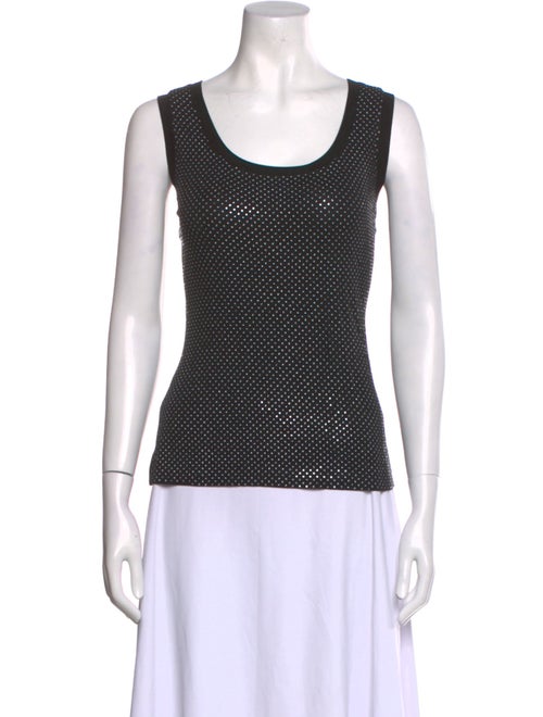 St. John Printed Scoop Neck Top