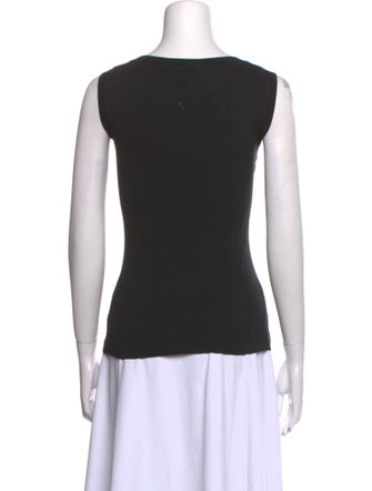 St. John Printed Scoop Neck Top