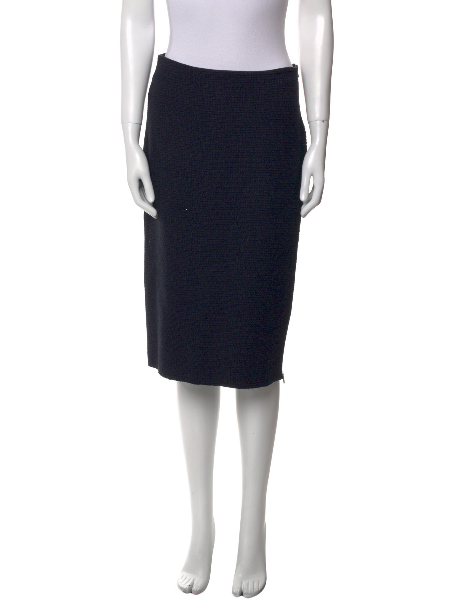 St. John Raw-Edge Trim Knee-Length Skirt w/ Tags