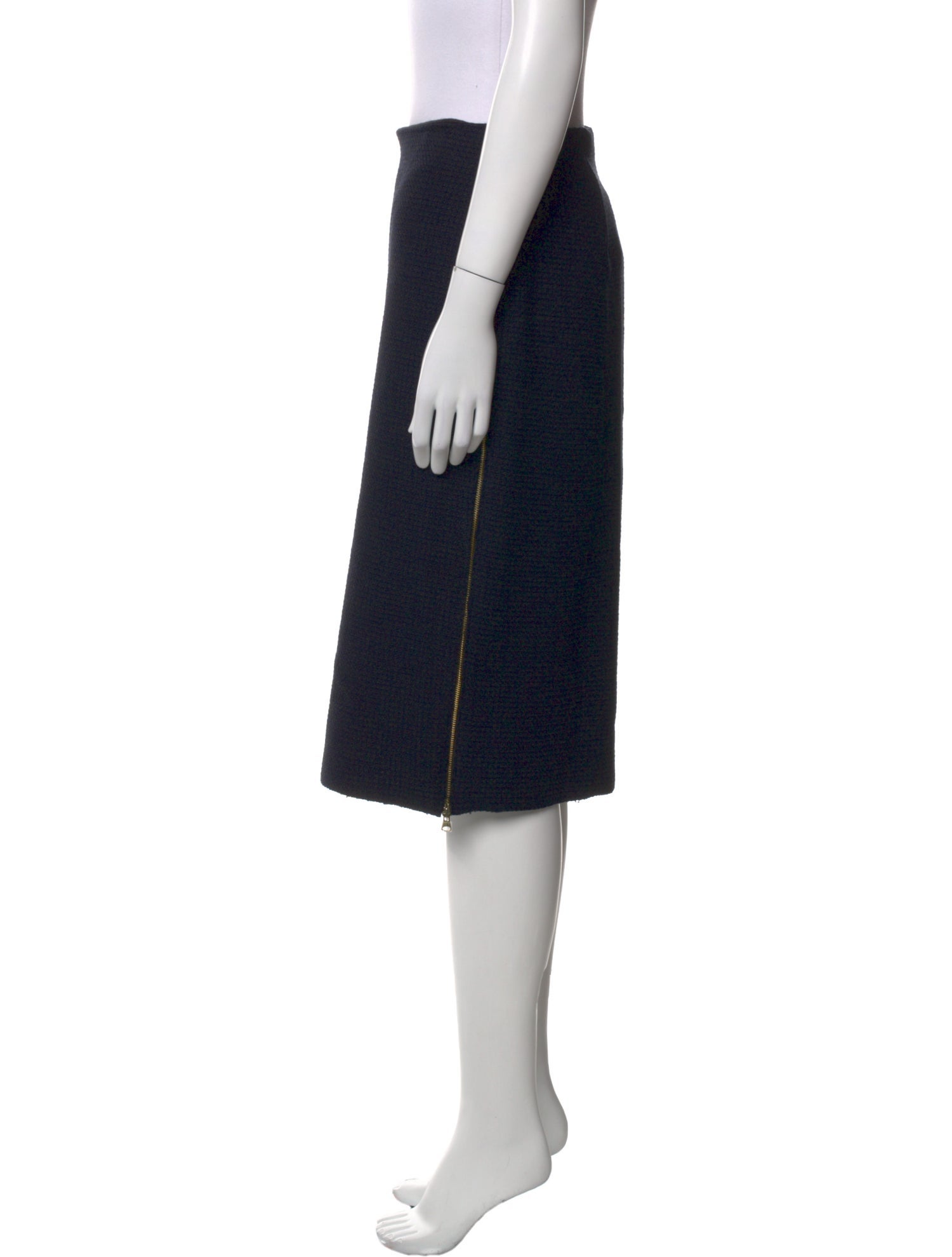 St. John Raw-Edge Trim Knee-Length Skirt w/ Tags