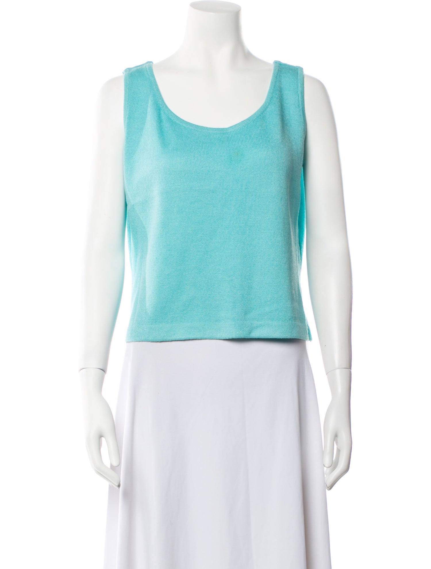 St. John Scoop Neck Sleeveless Top