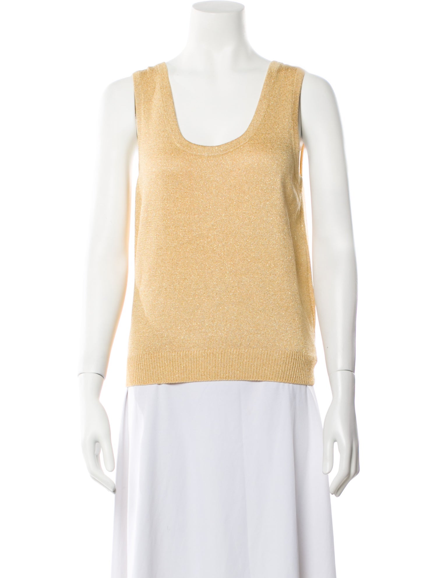 St. John Scoop Neck Sleeveless Top