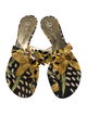 St. John Animal Print Crystal Embellishments Slides
