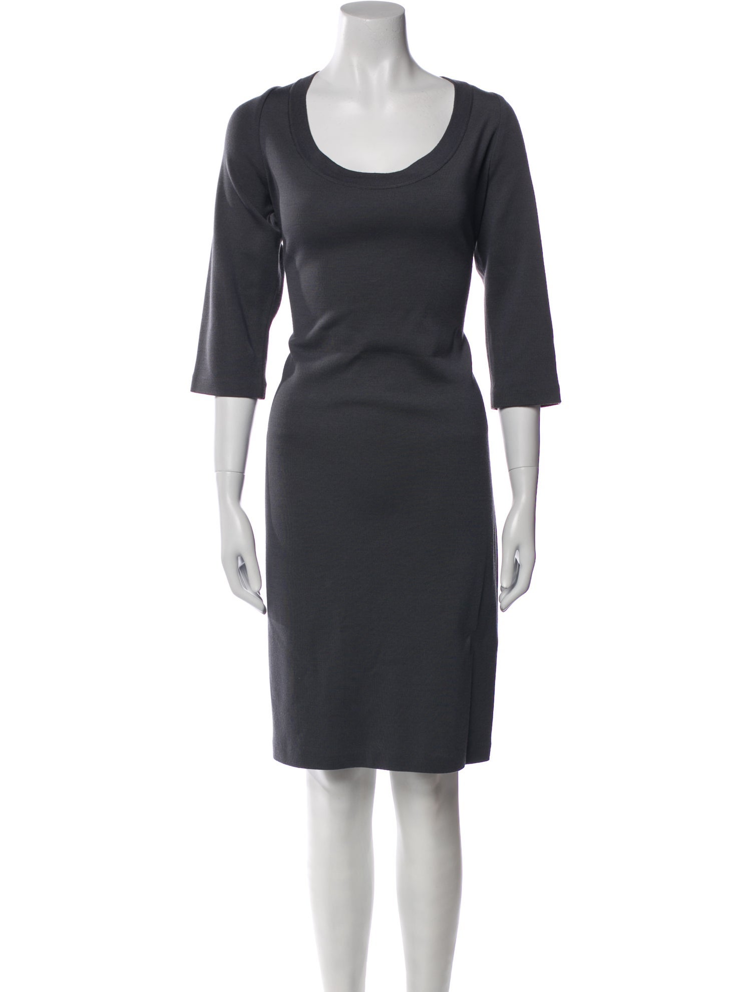 St. John Scoop Neck Knee-Length Dress
